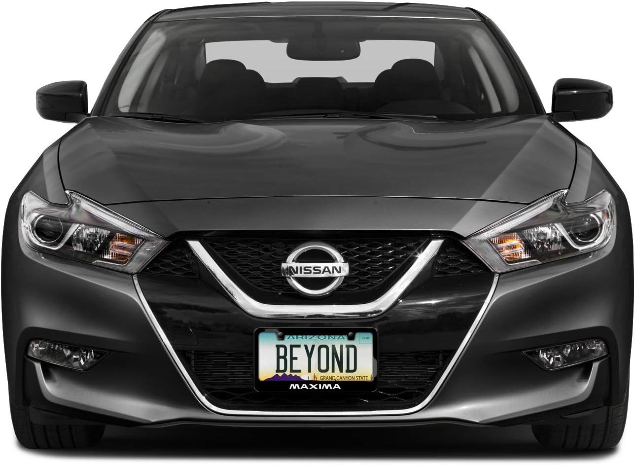 iPick Image Made for Nissan Maxima Black Metal License Plate Frame