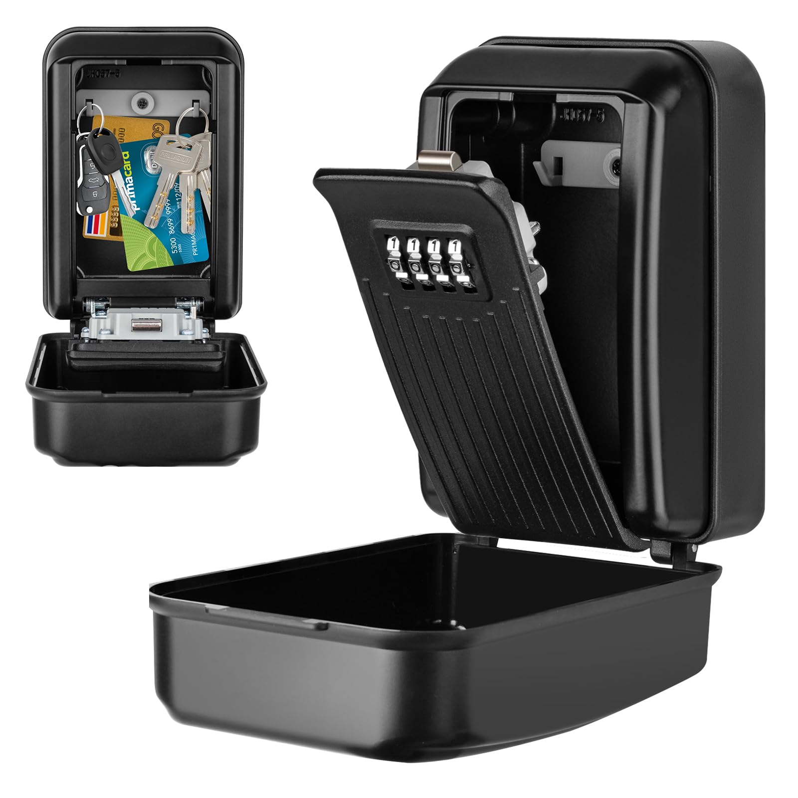 Caja Llaves con Codigo, Grande Caja Fuerte para Llave 4 Dígitos Caja Seguridad Llaves Exterior Impermeable Caja Llaves Pared Antióxido Guarda Llaves Combinacion para Hogar Garaje Oficina