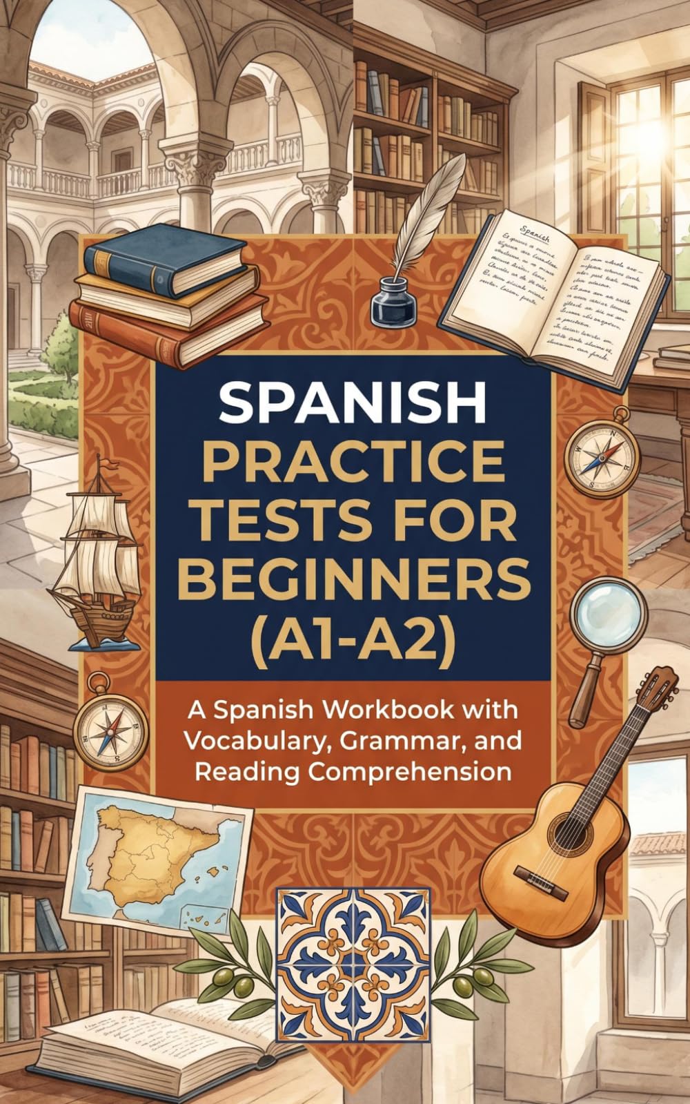 Spanish Practice Tests for Beginners (A1-A2): A Spanish Workbook with Vocabulary, Grammar, and Reading Comprehension