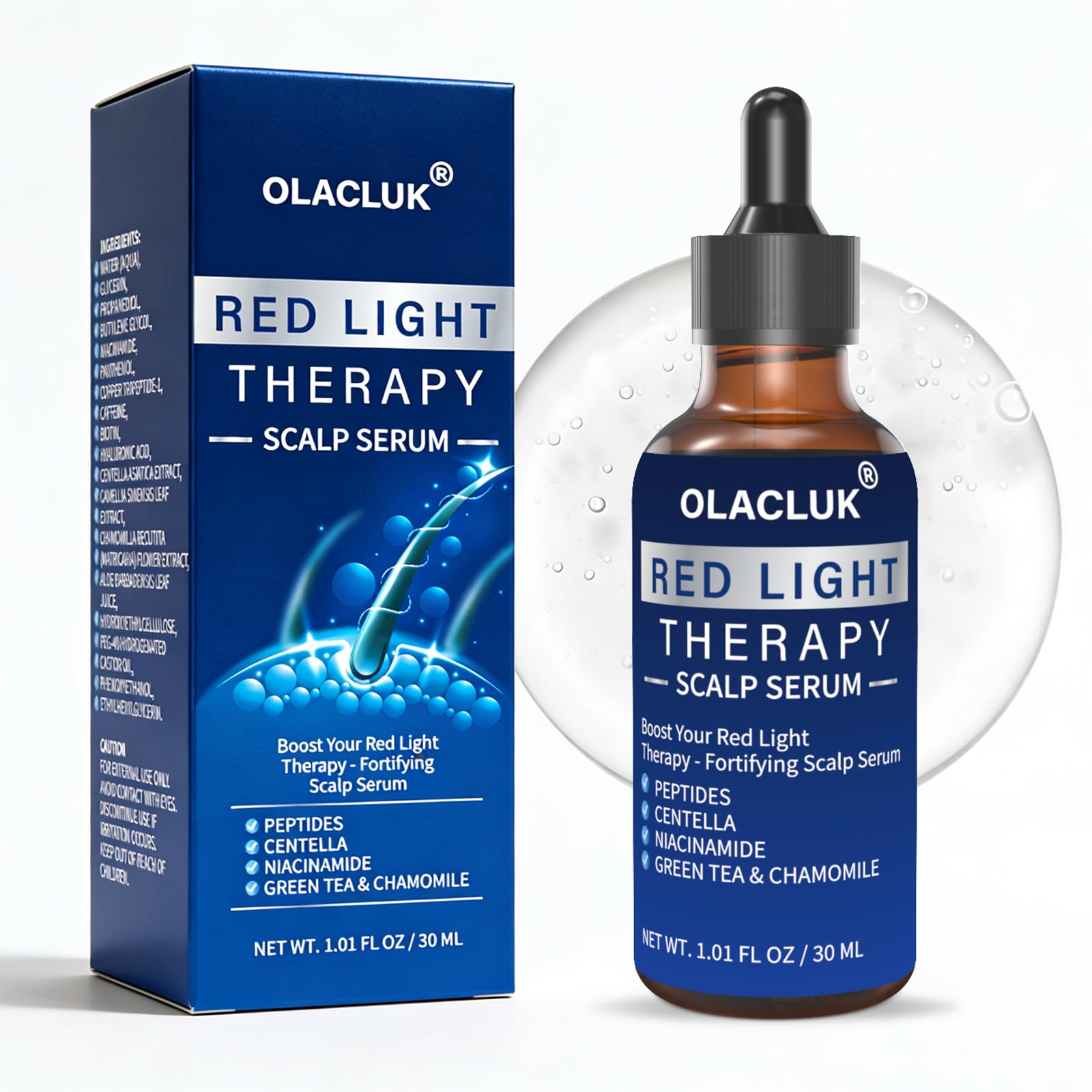 Red Light Therapy Scalp Serum for Hair Growth with Copper Peptide, 1 FL OZ