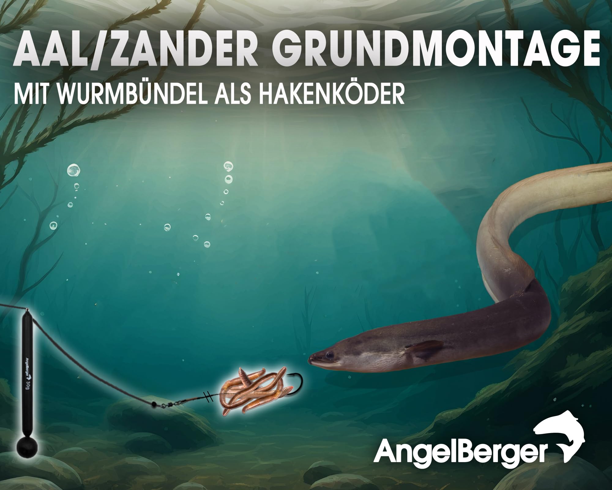 Angel Berger Tele Angelset Grundmontage Rute Rolle Angelzubehör Köderfischmontage Ready2Fish Fishing Set Dead Bait Grundangel Angelset Köderfischangeln