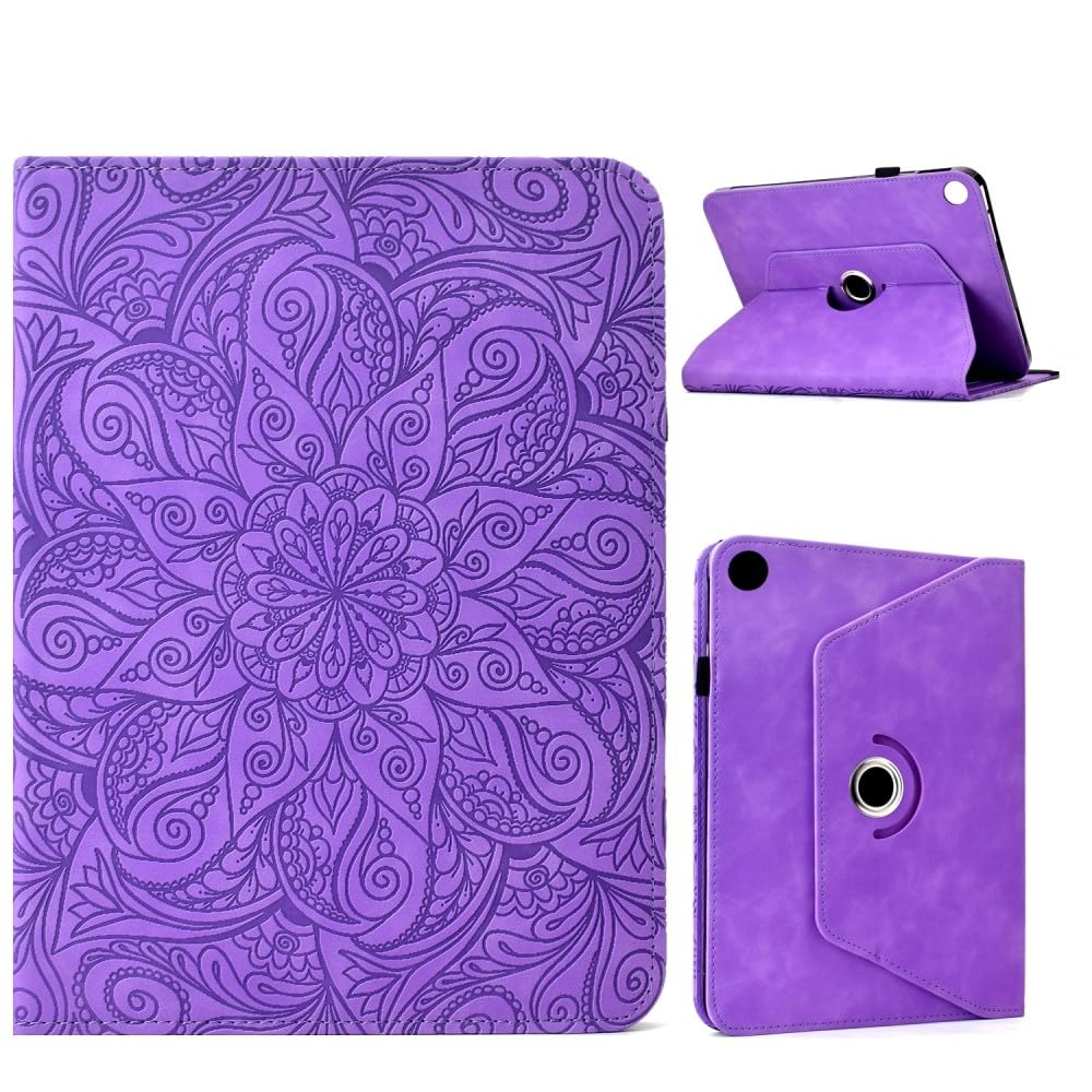 Coque cuir violet rotative pour tablette Samsung Tab S9 FE
