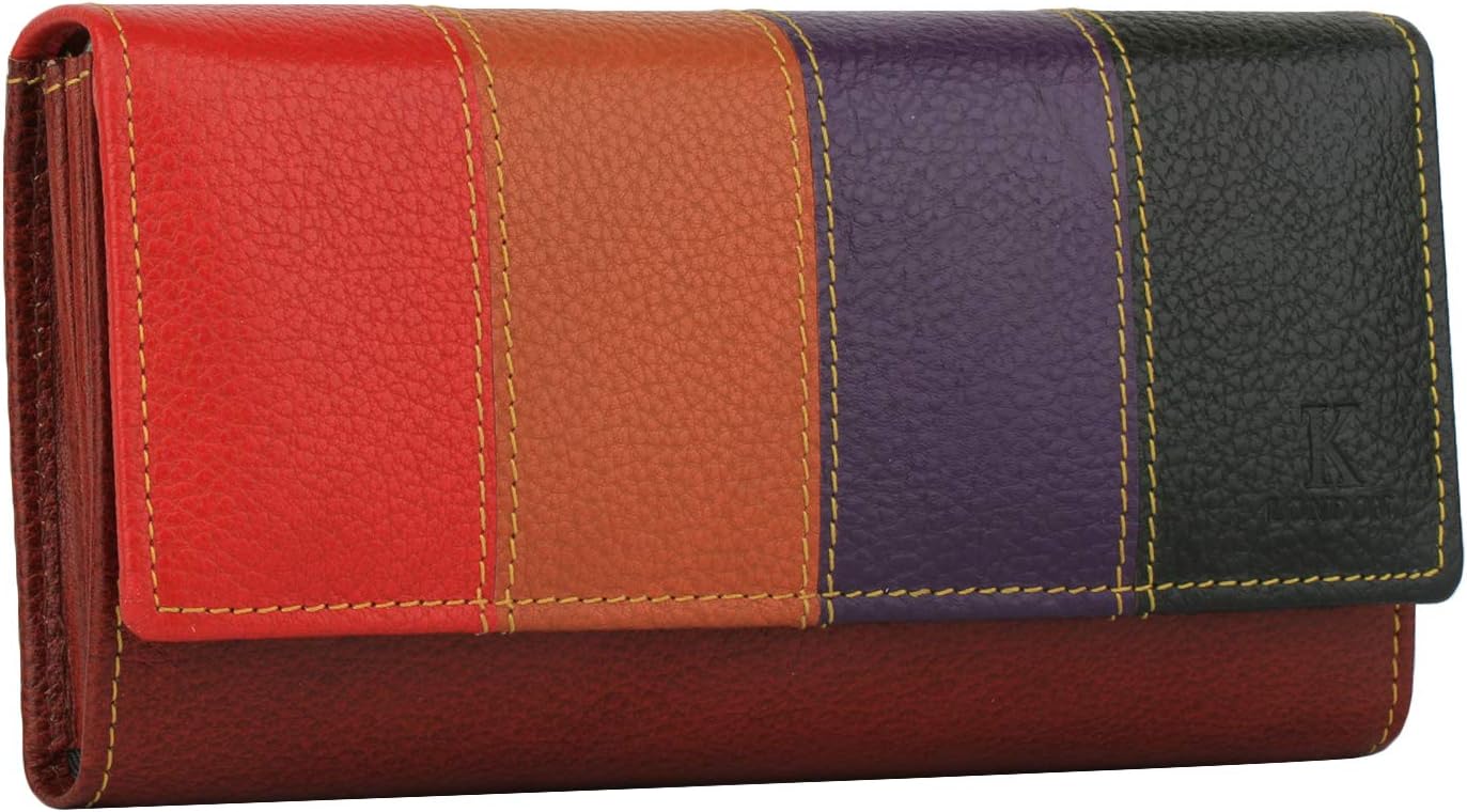 Women Multicolor Genuine Leather Wallet | Ladies Clutch | Zipper Purse/Card Holder Organizer for Women (AZ04_BRN)