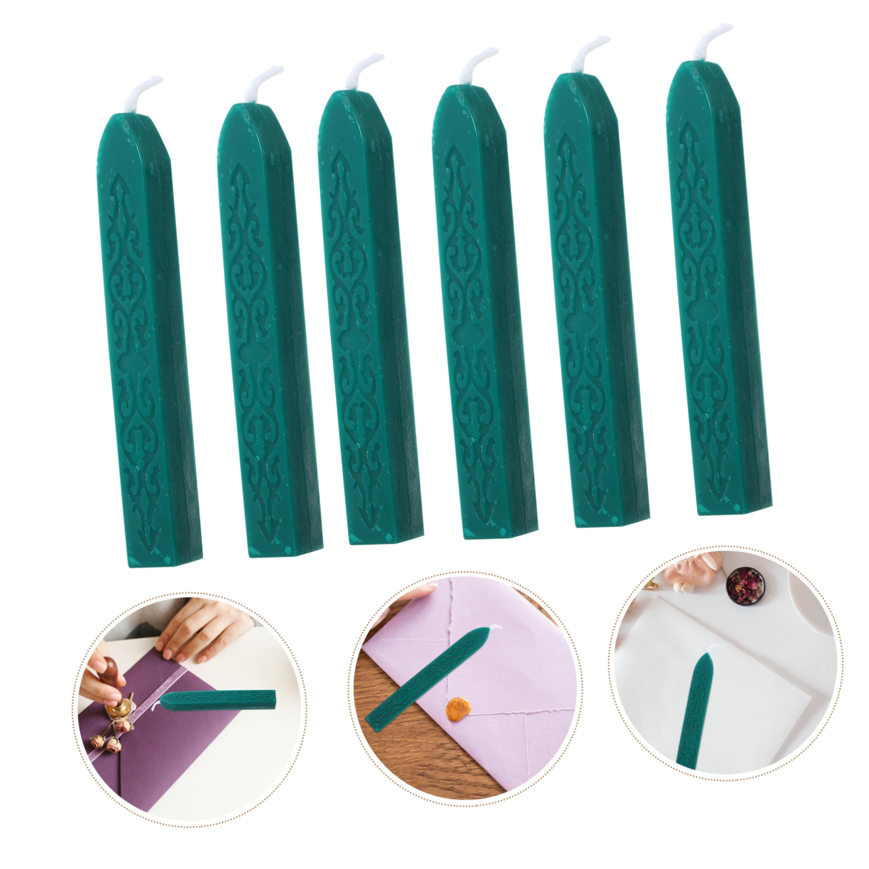 HOMSFOU 3 Set Dipingi Strisce Di Cera Umettante Sigillante Per Buste Sbucciare Scioglie Agente Sono Cera Da Sigillo Buste Autosigillanti Soia Dark Green 6 Pezzi*3