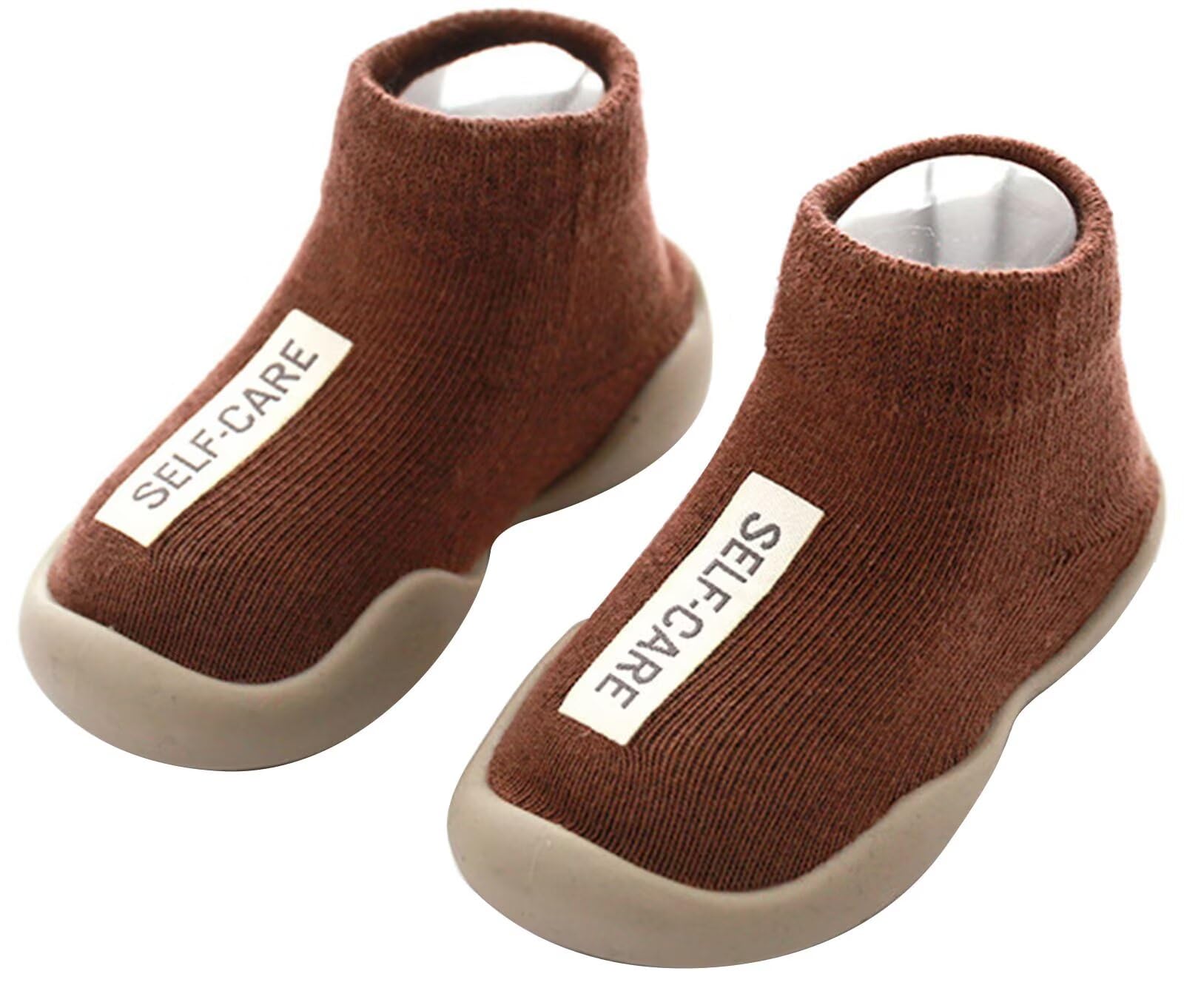 Scarpe Neonato Scarpine Calzino per Bambini Scarpe per Primi Passi Infanzia 0-18 Mesi Scarpe Bambino Bambina con Suola in Gomma Antiscivolo