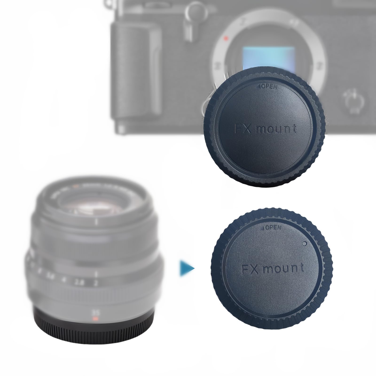 Camera Body and Rear Lens caps Compatible with FX Camera X Mount X-pro1 X-E1 Body and Lenses (FX Camera Body)