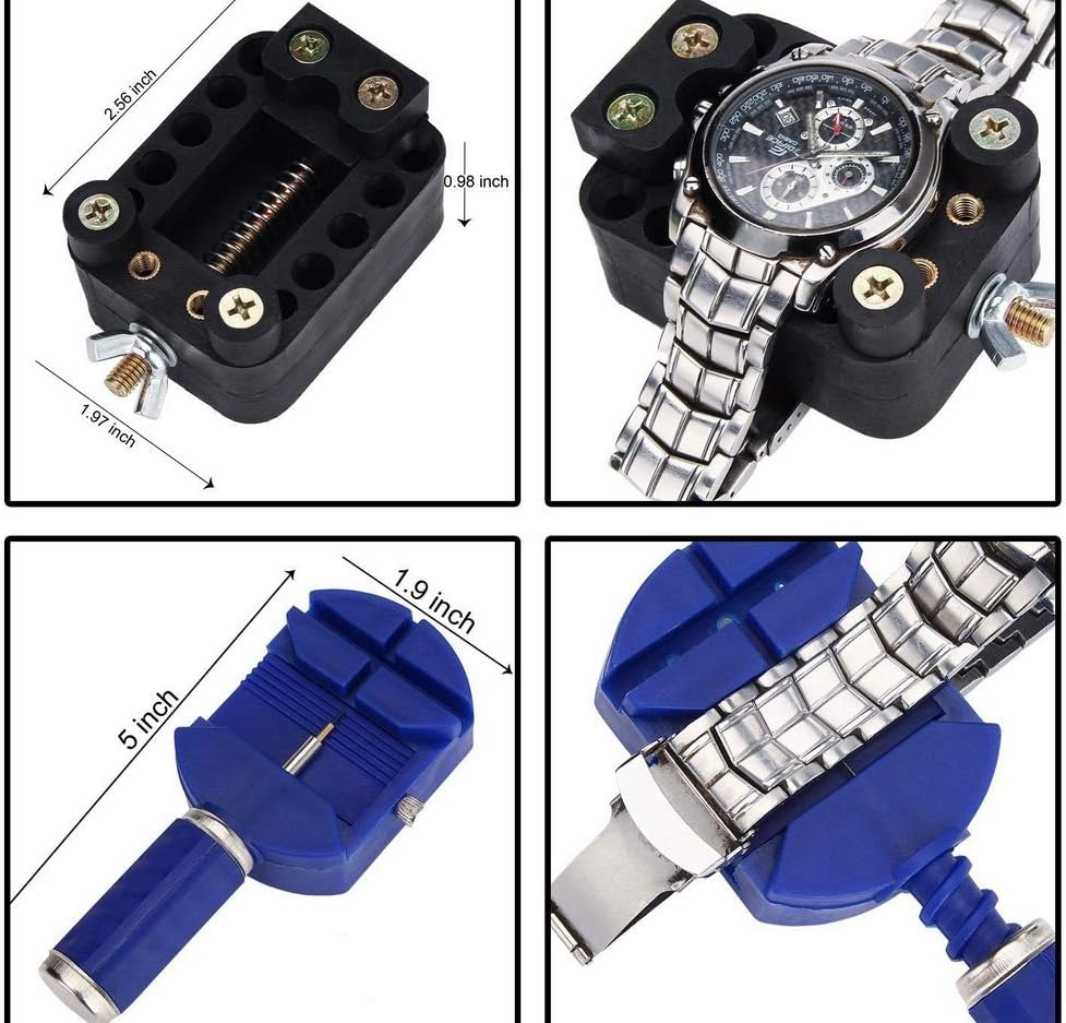 Watch Tool Repair Kit Professional Tool Set, Case Opener Watch Band Link Pin Tool Set with Carry Case