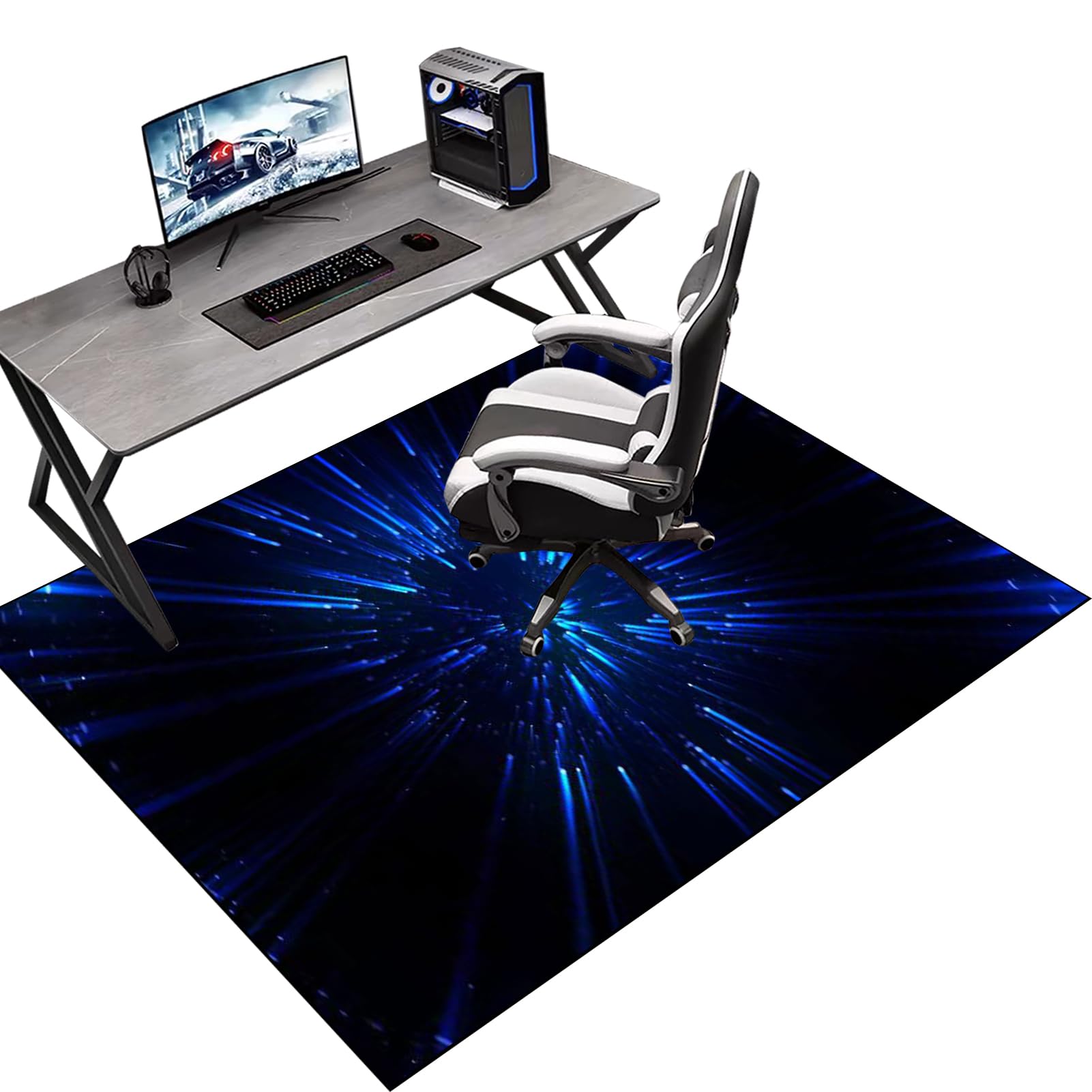 Protective Floor Protector Mat, Office Chair Mat for Carpeted Floor, Gaming Chair Mat Non-Slip, Chair Mat Carpet Protector for Low Pile Carpets, Floor Mat for Computer Desk Chairs 200 x 300 cm