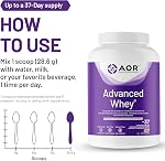 AOR Poudre de protéines de lactosérum 1kg, 37 Servitures, Saveur de Vanille Légère, Enrichie avec Lactoferrine, Mélange d'isolat de lactosérum & Concentrez-vous, profil de l'acide amino - Sans gluten, soutient le bien-être & Vitalité