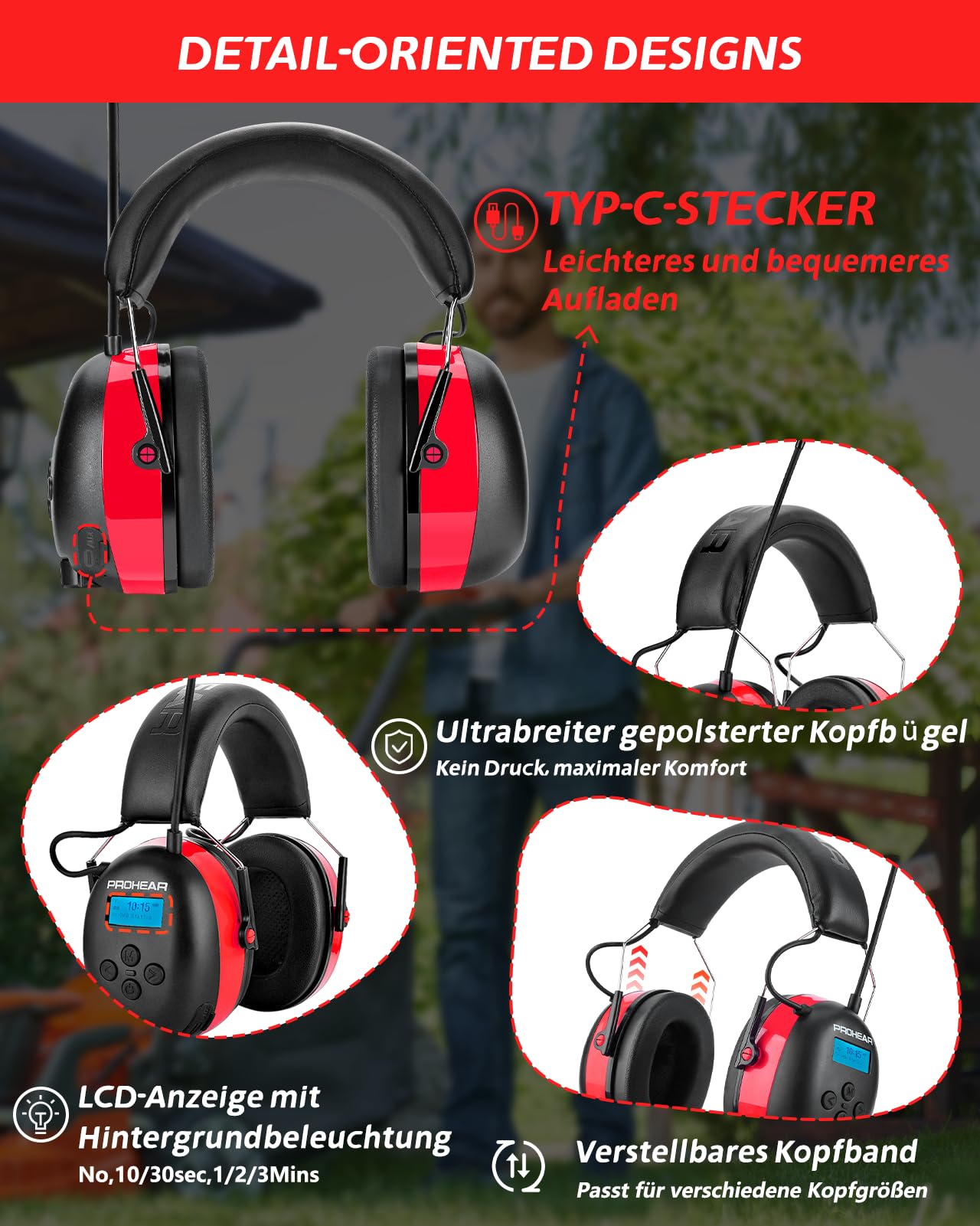 PROHEAR 033A (Upgraded) nauszniki z radiem