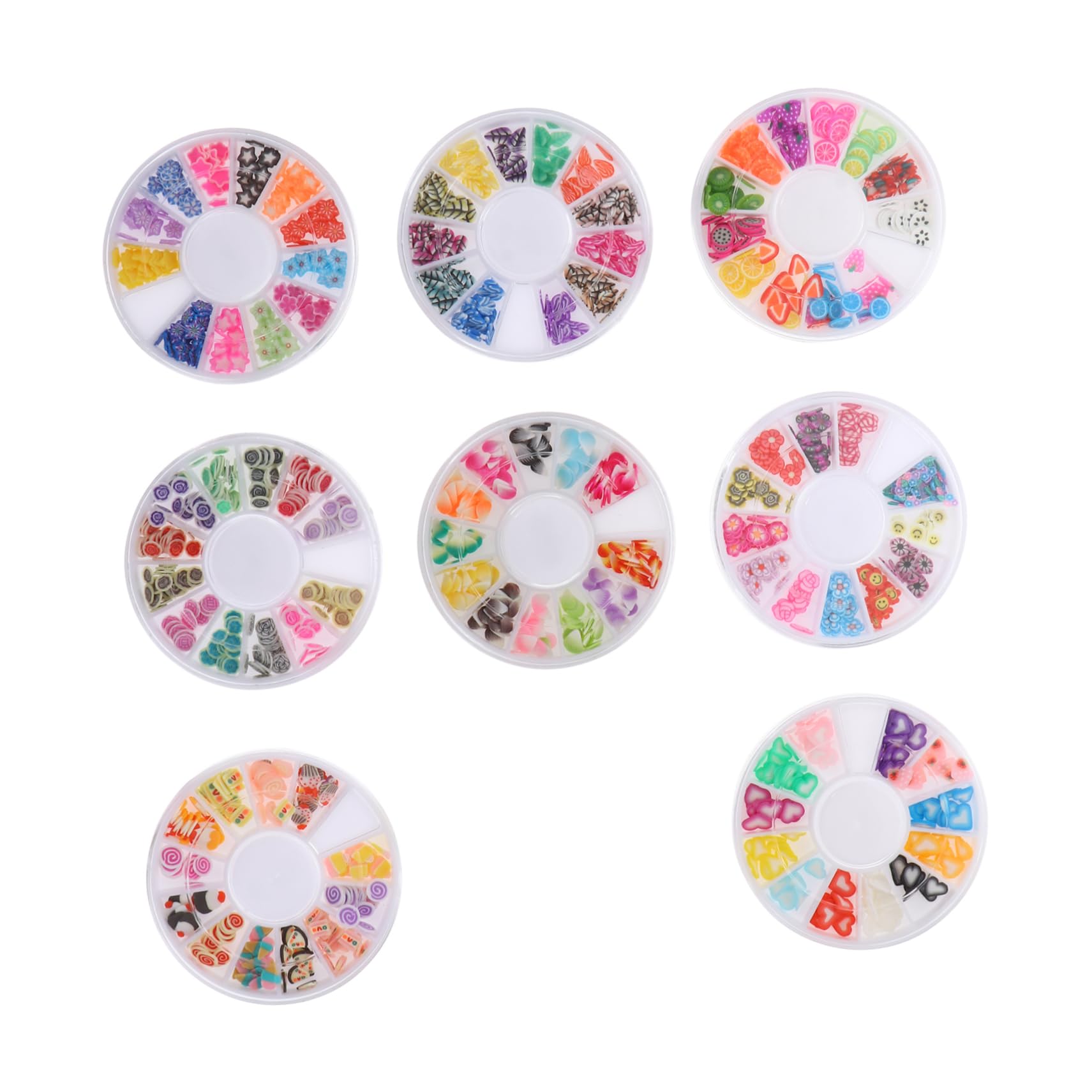 CALLARON Lot de 12 Tranches de Fruits en Argile Polymère pour Décoration Ongles et Création Bijoux DIY, Boîte Compartimentée Pratique et Colorée
