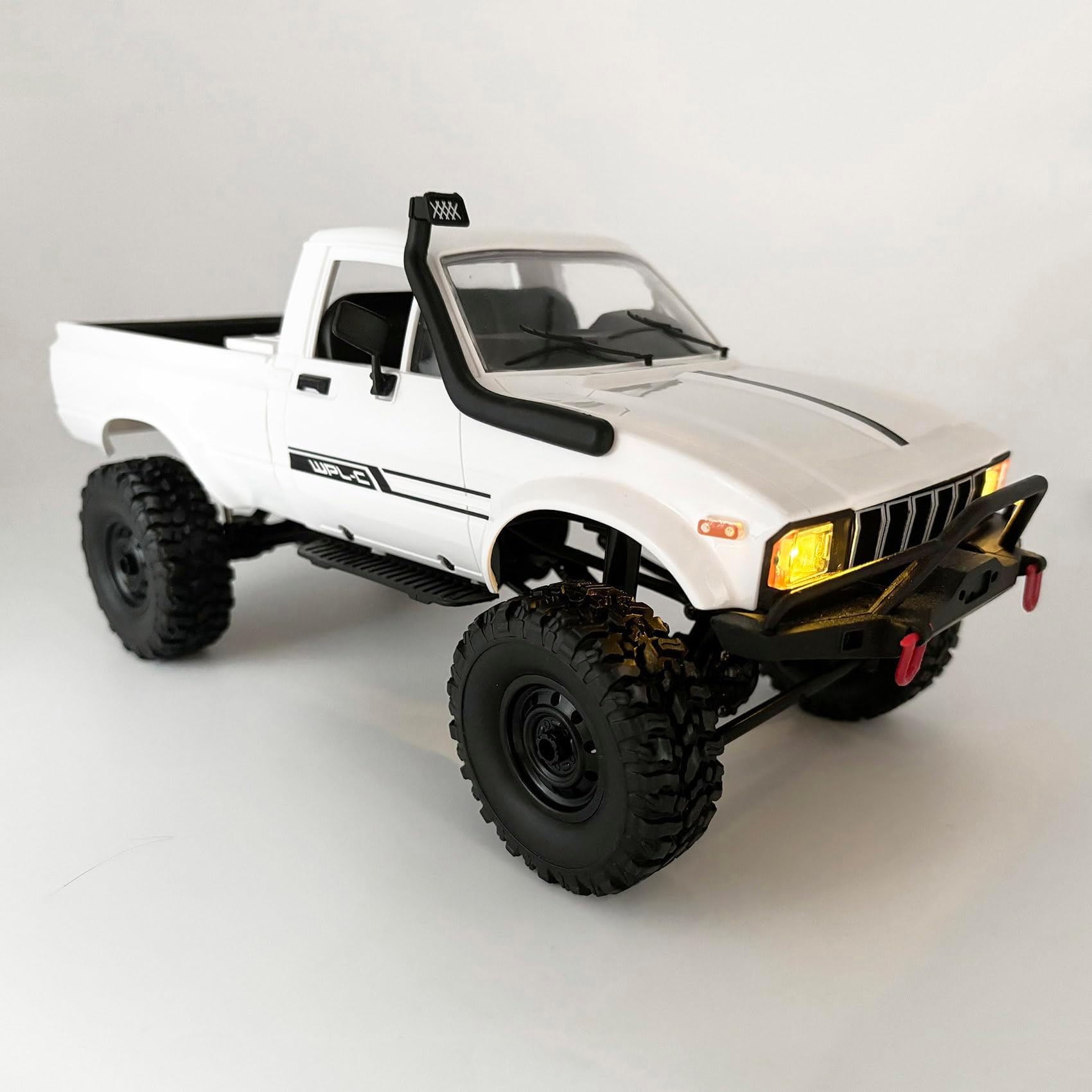 HLSFWDRIVE RC Rock Crawler RC Track 4x4 1/16 Scale WPL C24-1 RC Crawler Off Road Remote Control Pickup 2.4G All Terrain RTR with Proportional Throttle Steering LED Light for Adults
