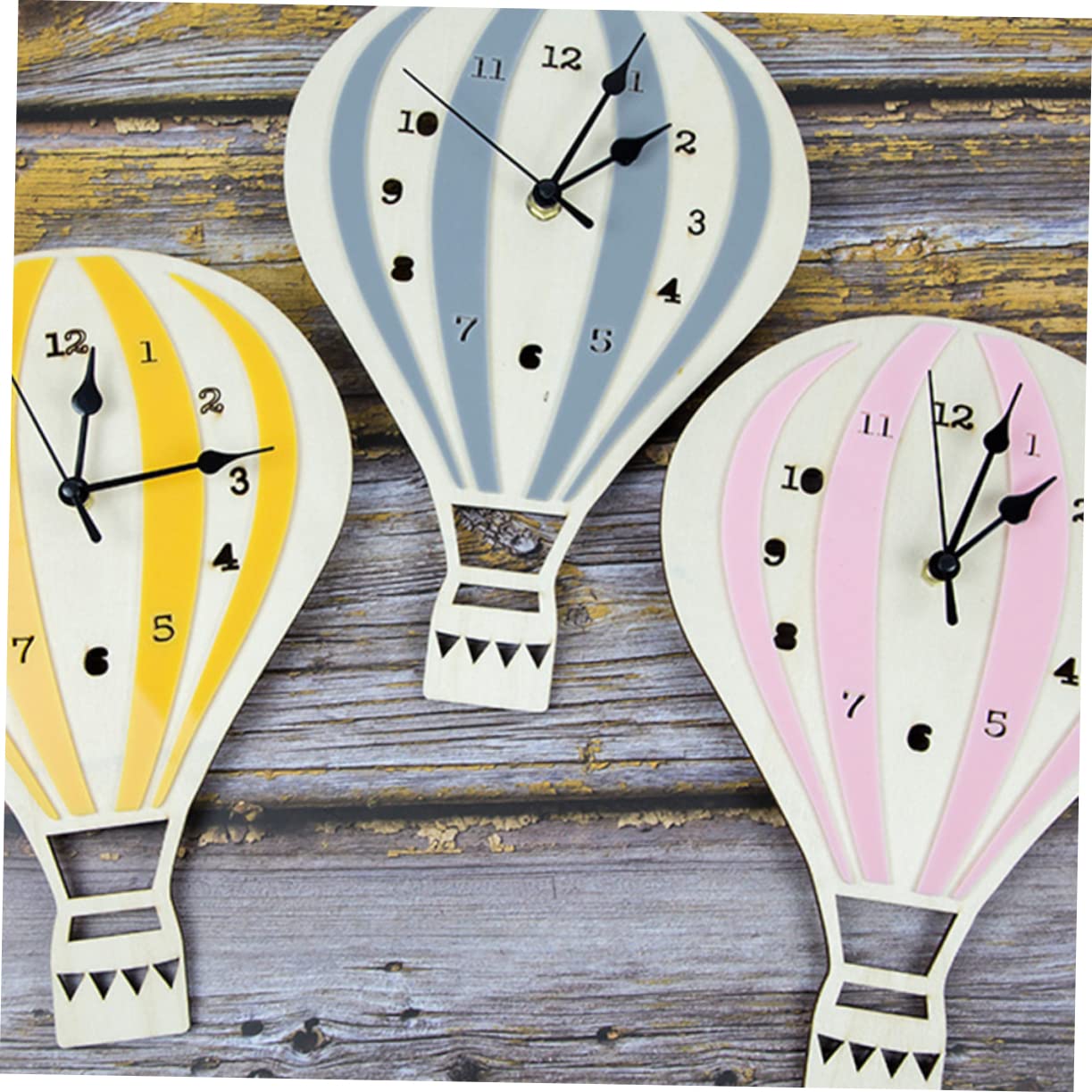 Horloge Murale Décorative En Forme De Montgolfière - Pour Chambre D'enfant, Silencieuse