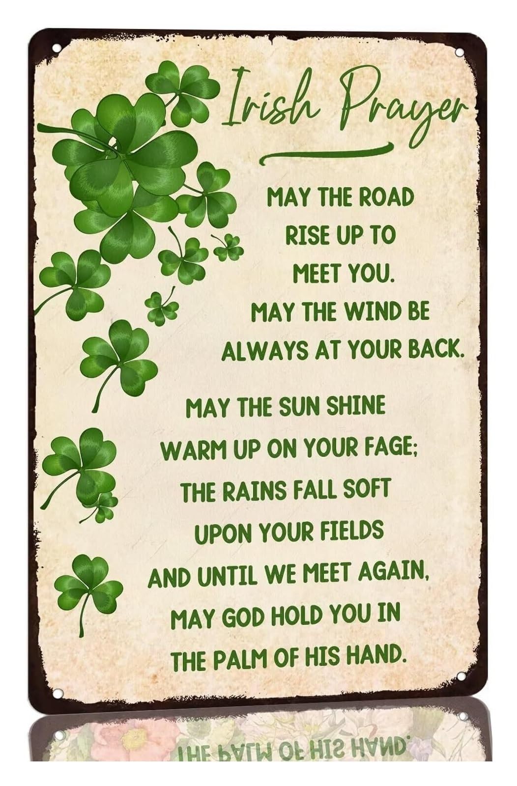 AUOQKQUT Irish Blessings Wall-Art Vintage Metal Tin Sign May The Road Rise Inspirational Quote Decor For Home Office Or Cottage 8 x 12 inch