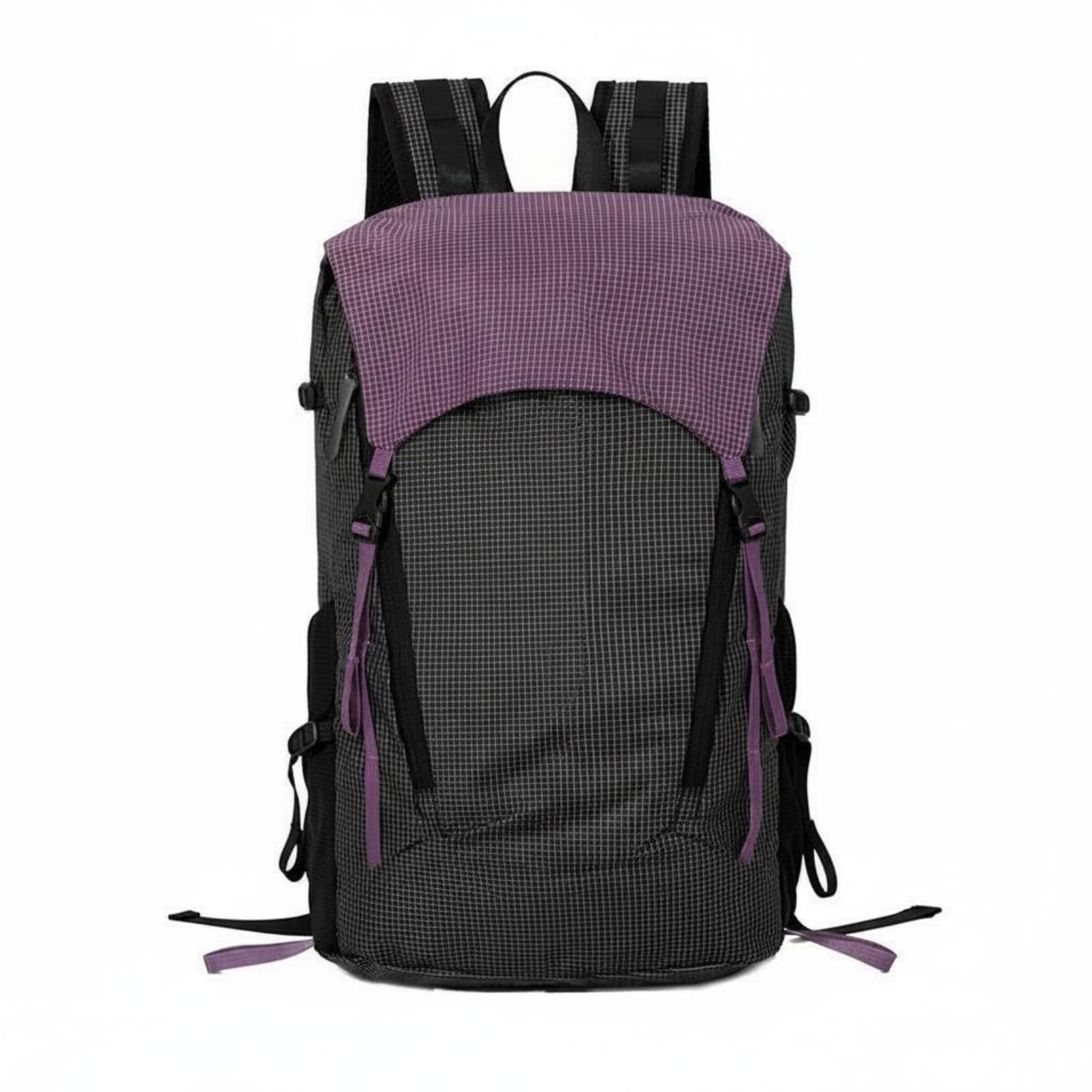 Breathable Mesh Lightweight Hiking Backpack Padded Straps Hiking Backpack Front Zip Pocket Daypack Top Carry Handle for Short Trips, Purple-picture-24