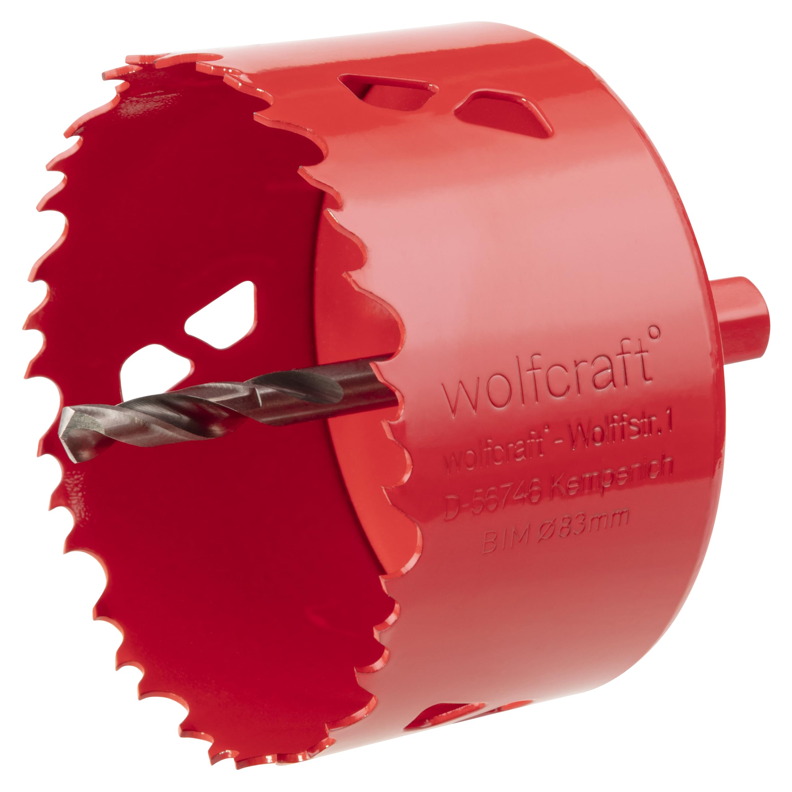 wolfcraft Bi-Metall-Lochsäge ⌀ 83 mm - Für Trockenbaumaterialien, Holz, Kunststoffe und Metalle, Schnitttiefe 40 mm, Schaftdurchmesser 11mm - 5476000