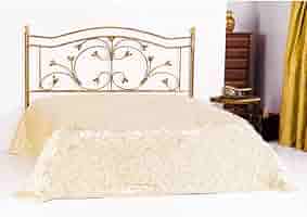 Testata Letto In Ferro Battuto Stile Foglie - Colore Avorio Anticato, Per Letti Matrimoniali 160cm - Foto 10