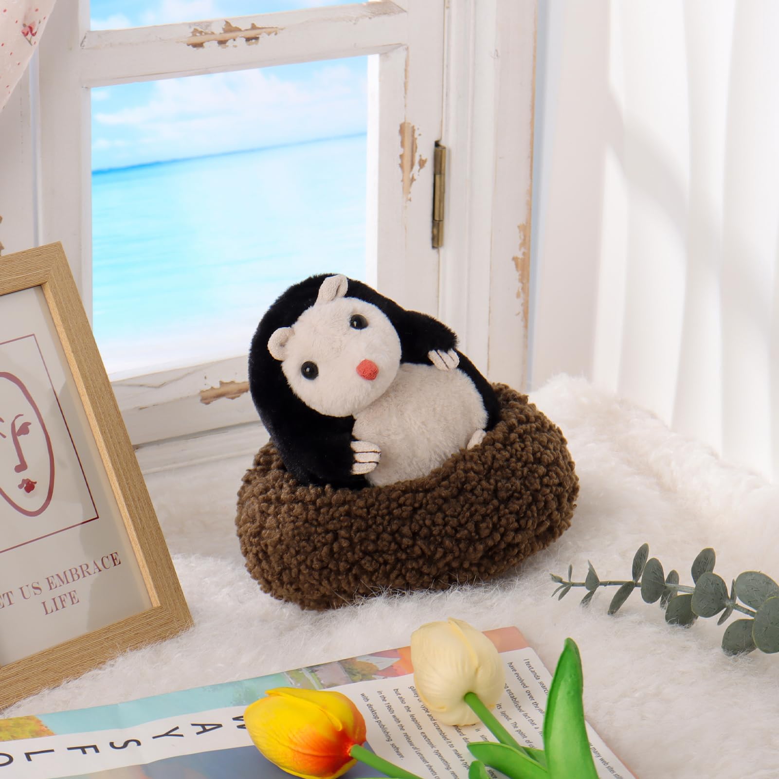 Apricot Lamb Curious Mole Plushies Stuffed Animals for Kids Soft Cute Plush Toys for Baby Girl and Boy Fluffy Curious Mole Brown - Image 2