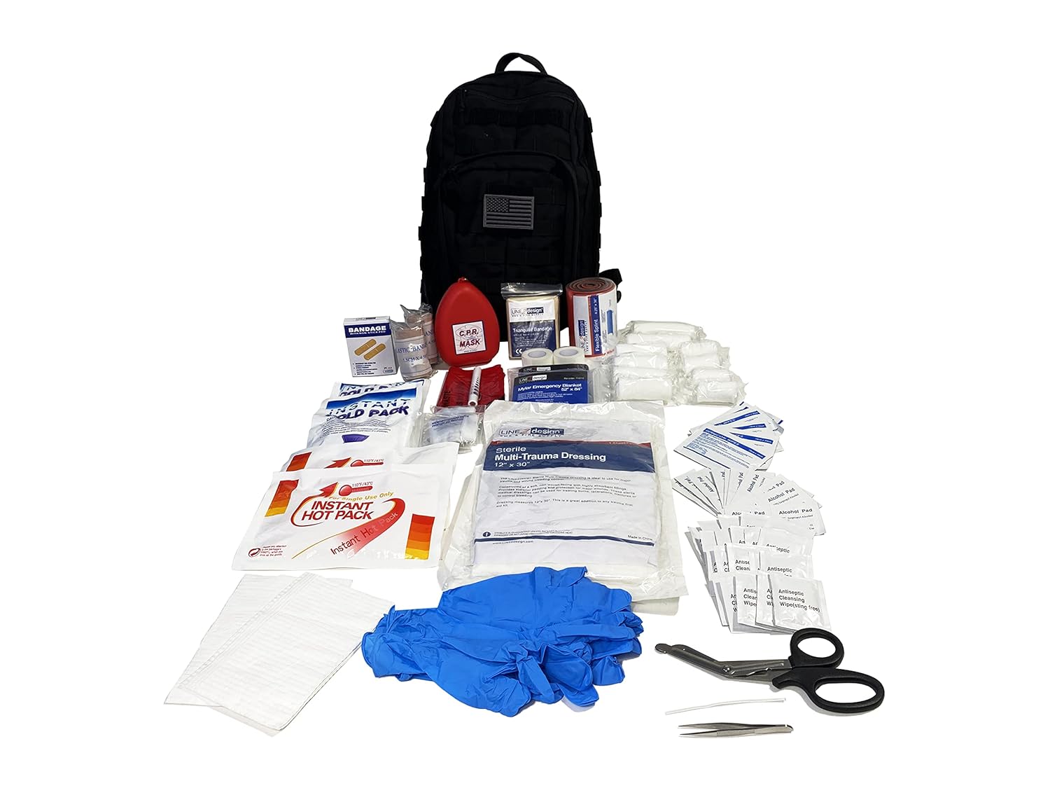 LINE2design Complete Molle Bag Kit EMT Carry Bag Fully Stocked First