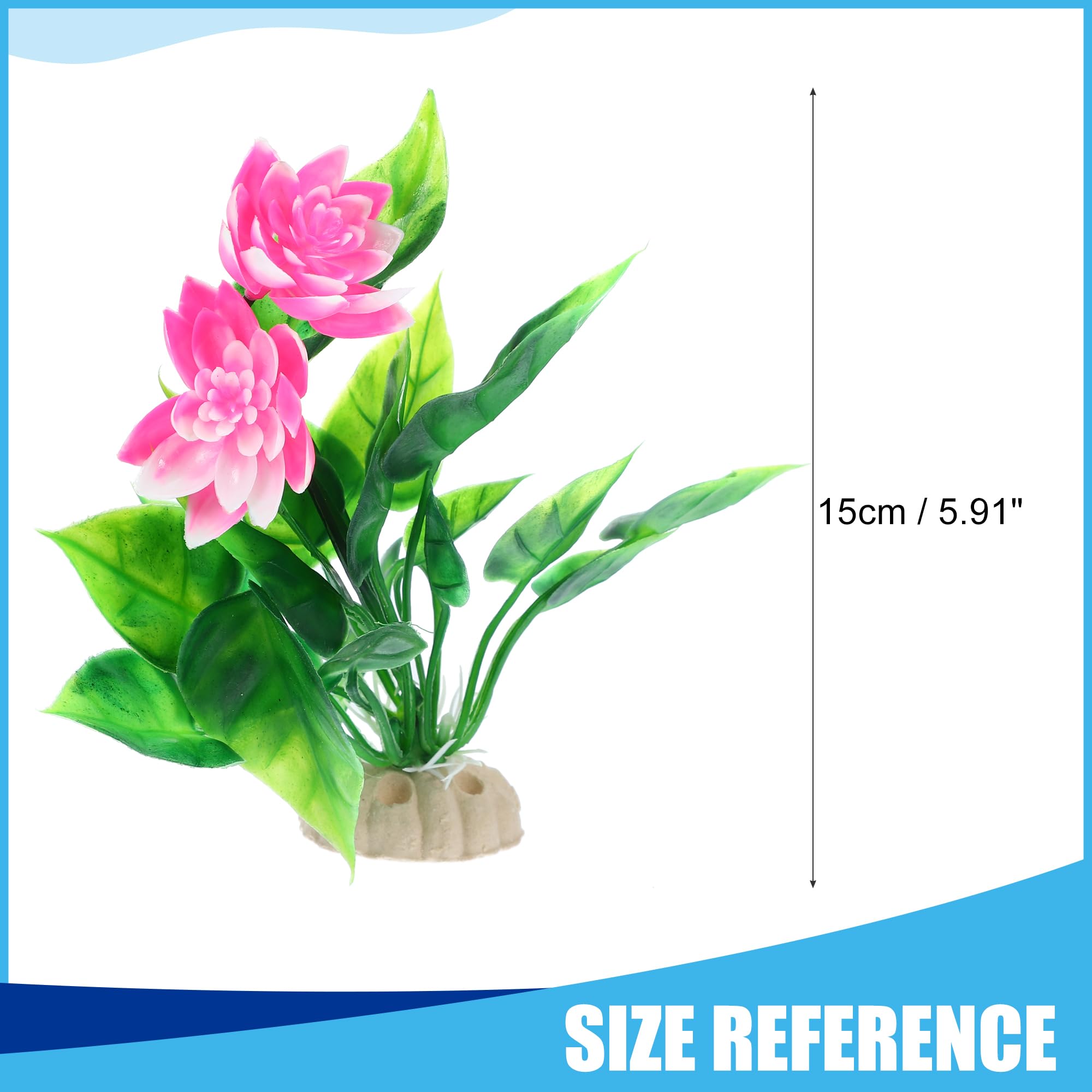 CAPASTEC Aquarium Decoration, Mini PE Ceramics Aquarium Decorations Plants for Aquarium Fish Tank,5.91Inch(Pink,2Pcs) - Image 3