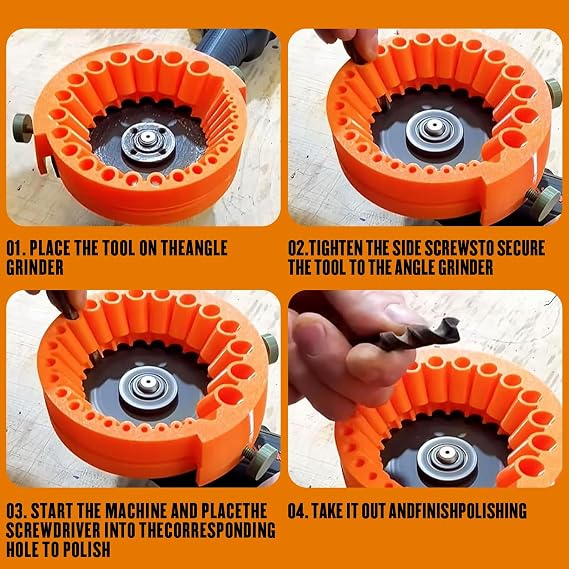 Drill Bit Sharpener Tool Power Drill Bit Sharpeners for Grinder Attachment 2 to 13 MM Drill Bit 125 MM Grinder Handheld Multi Tool Portable Drill Bit Sharpening (Orange)