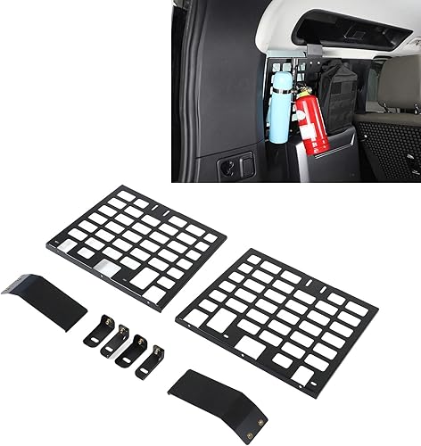 Miniatura 5 de Organizador de maletero automotriz 2 unids ventana trasera lateral estante de almacenamiento de aleación de aluminio modular reemplazo del panel de