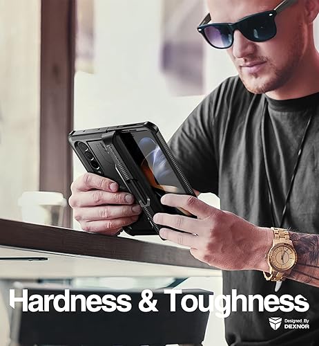 Miniatura 5 de Dexnor Funda de cuerpo completo para Samsung Galaxy Z Fold 4 5G (2022), de grado militar, a prueba de golpes, resistente, con protector de pantalla