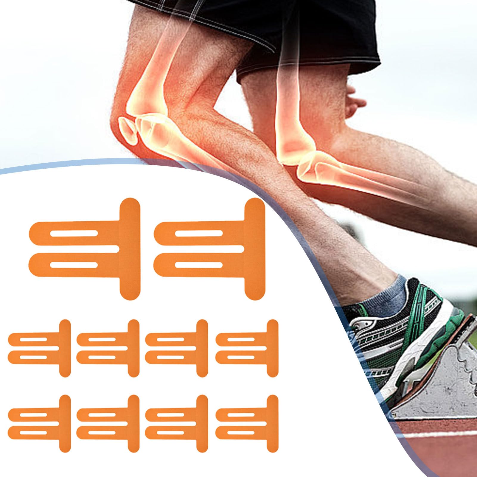 Precut Knee Tape, Waterproof Knee Tape Strips, Precut Sports Strap Band, Waterproof Muscle Patches for Rock Climbing Cycling