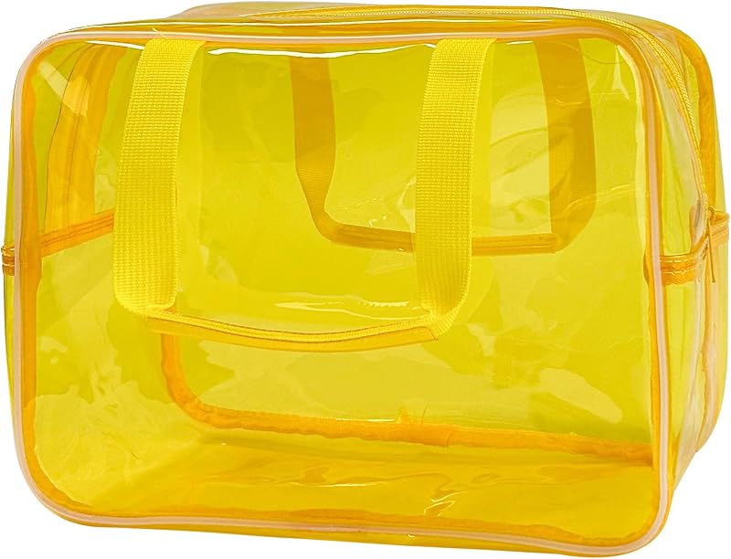 Necessaire transparente TotePrint de PVC com zíper e alça para viagem, A23014-101-7