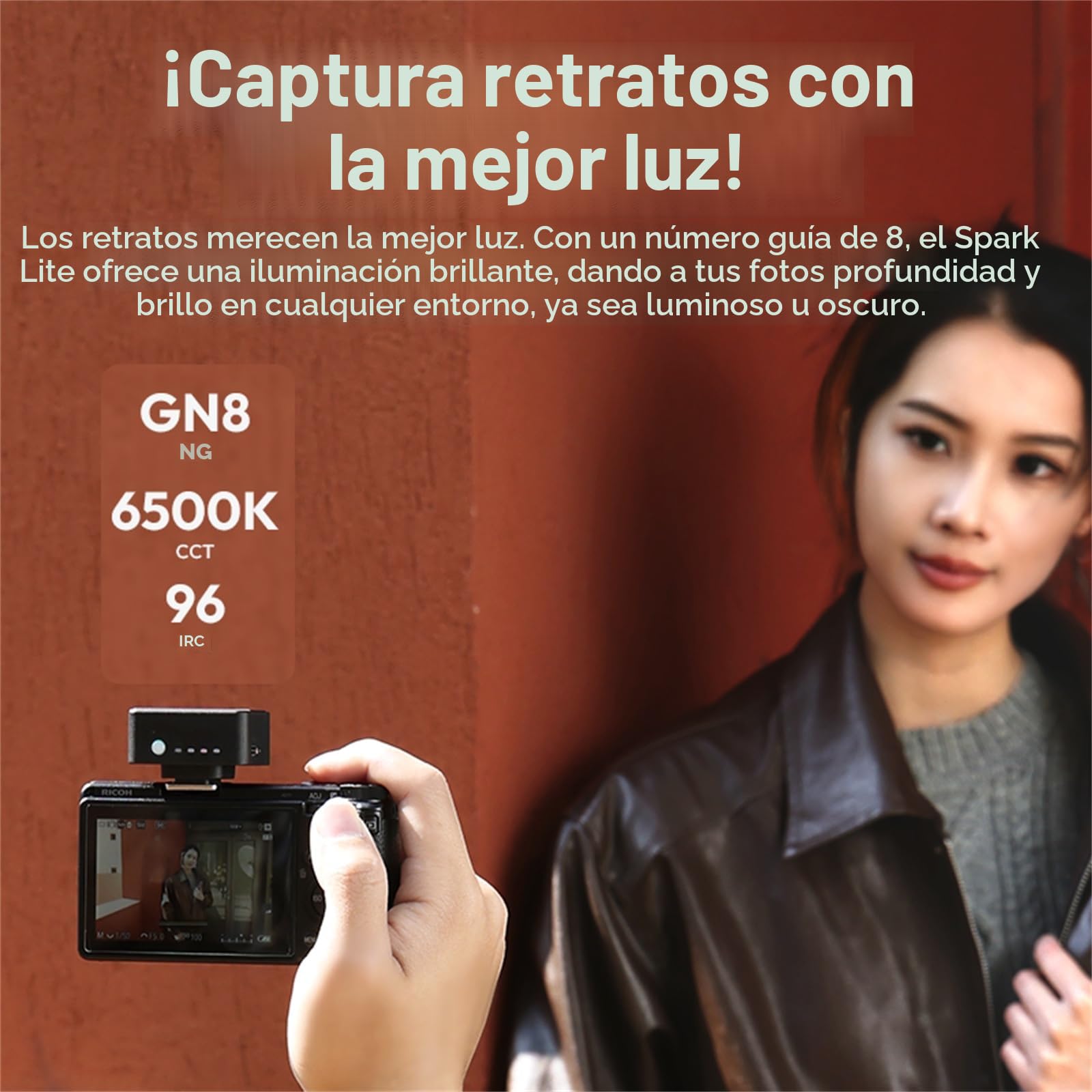 ULANZI SL01 Mini Flash de Cámara, GN8 6500K, Speedlite Manual, 4 Niveles de Potencia (1/8~1/1), Compatible con Nikon, Sony, Fujifilm, Panasonic, Diseño Compacto y Portátil, Carga Rápida Type-C