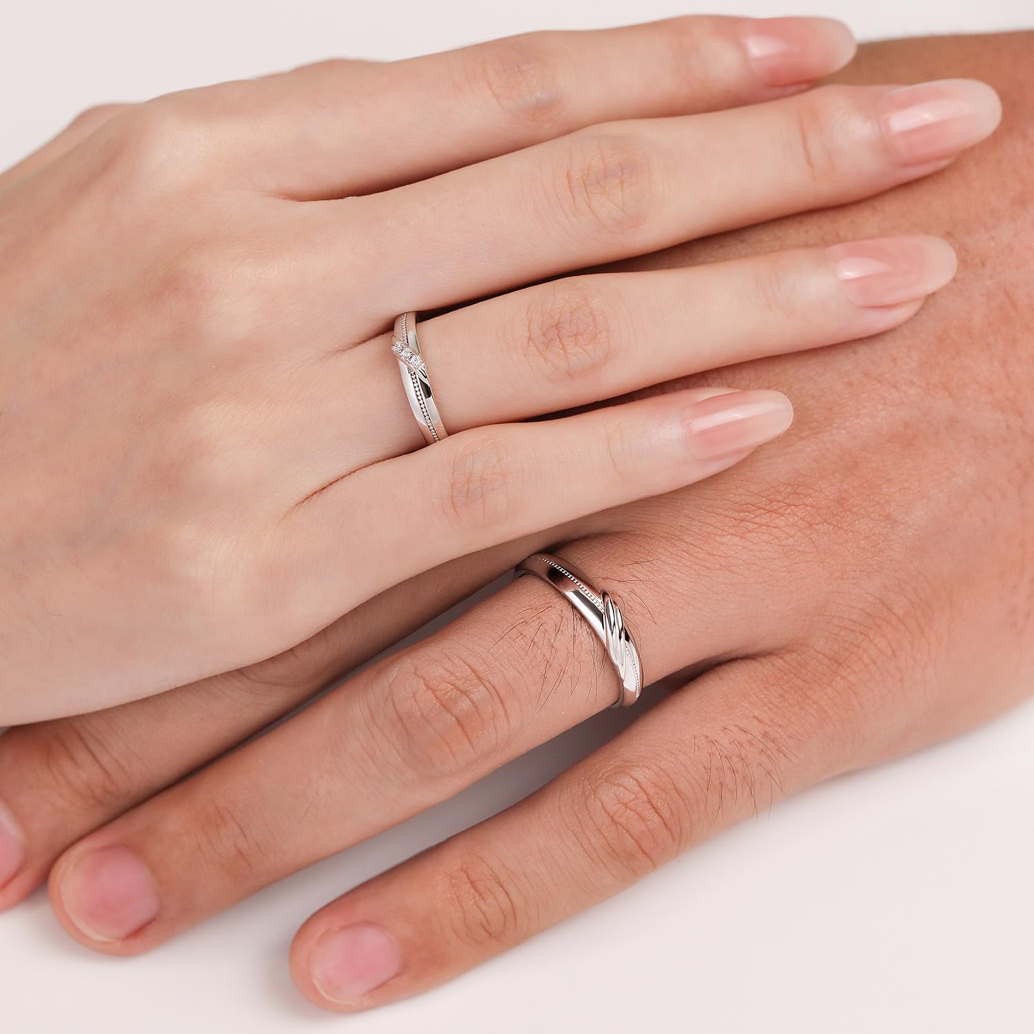 Meissa Bague Couple en Argent 925 – Anneaux Croisés Élégants pour Homme et Femme – Alliances Ajustables avec Détails Finement Sculptés – Cadeau d’Amour, Mariage, Anniversaire