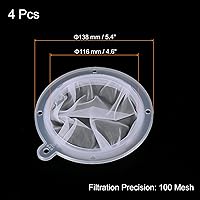 Vista 2 de PATIKIL Filtro de alimentos de 5.4 pulgadas de diámetro exterior, paquete de 4 filtros de malla de 100 filtros de malla fina para jugo, café