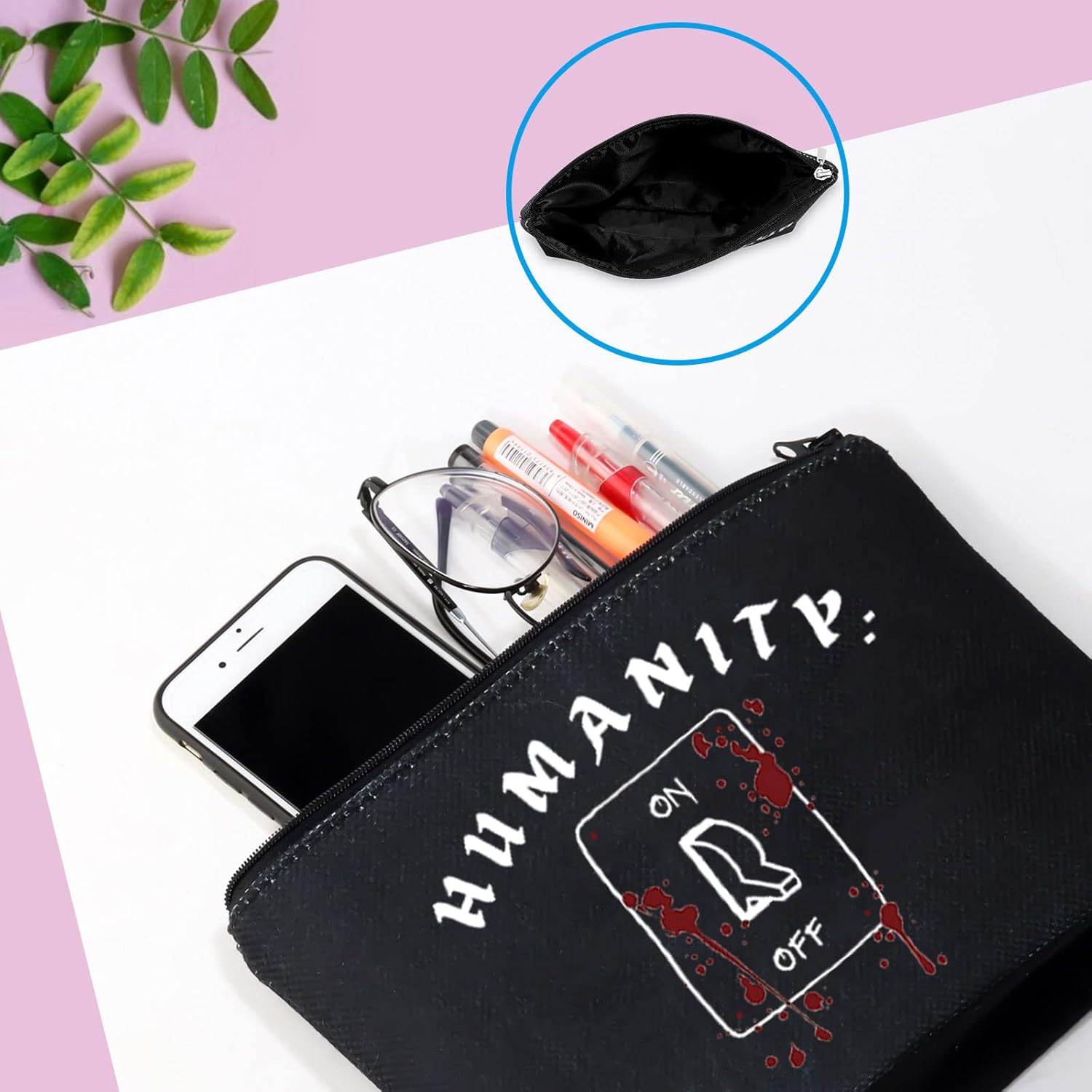 GJTIM Vampire Show Inspired Gift Humanity Switch Off TVD Zipper Pouch Makeup Bag Gift for Vampire Fans (Humanity Bag) - Image 6