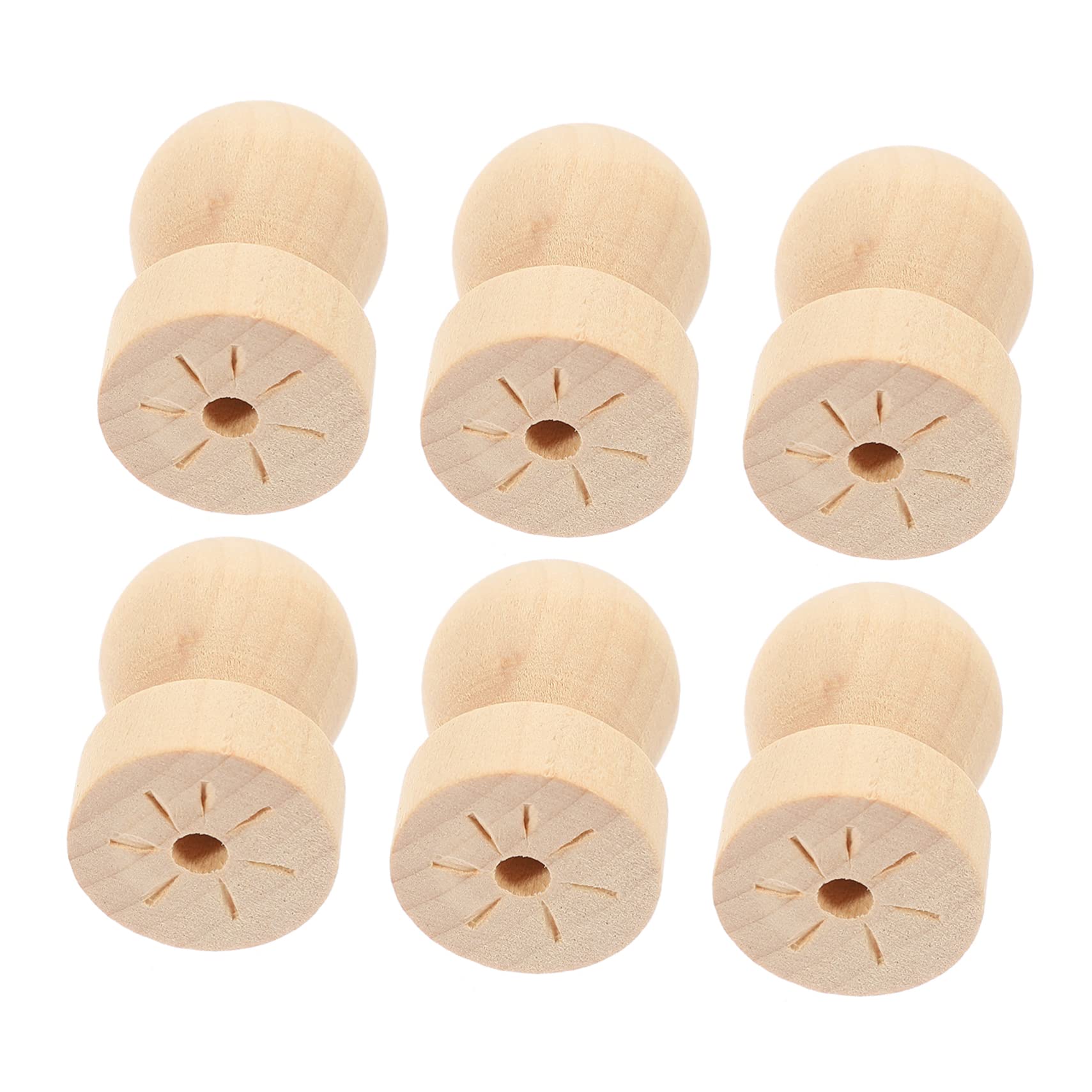 HOMSFOU 4 Sätze Festes Rundgriff Hochzeit Stempel Amboser Wachssiegel Handhaben Vintage -Griffe Holz 6 Stück * 4
