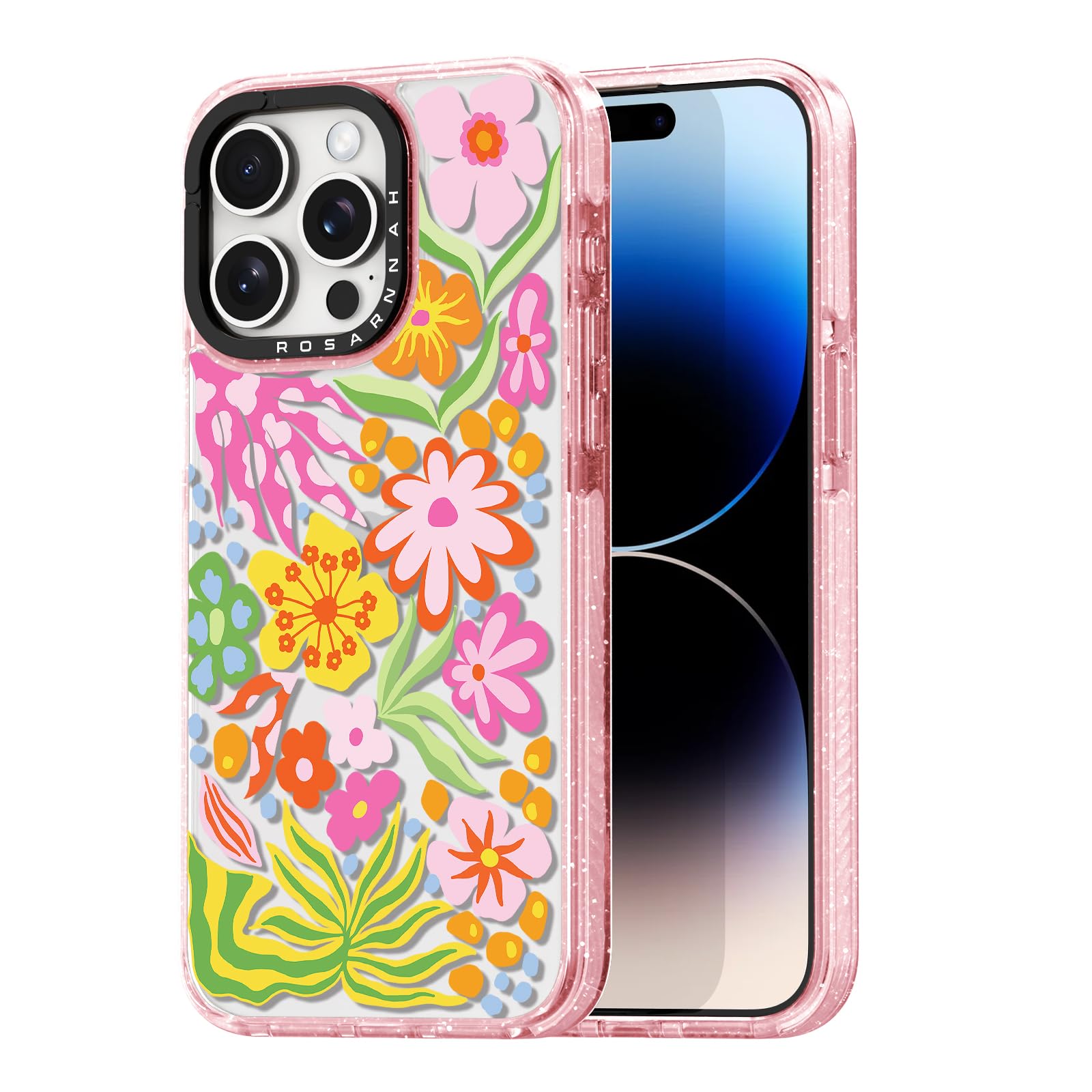 Coque iPhone 14 Pro Max motif passiflore rose en soirée - 8
