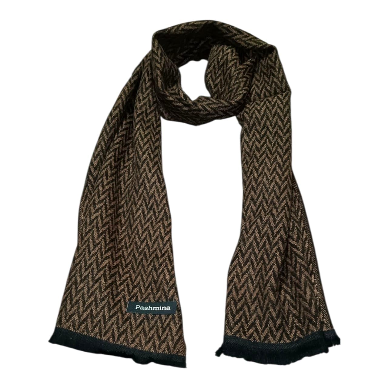 Warm Winter Wear Acrylic Woolen Muffler/Scarf For Men & Women Warm lightweight Scarf (Brown and black)-image-46
