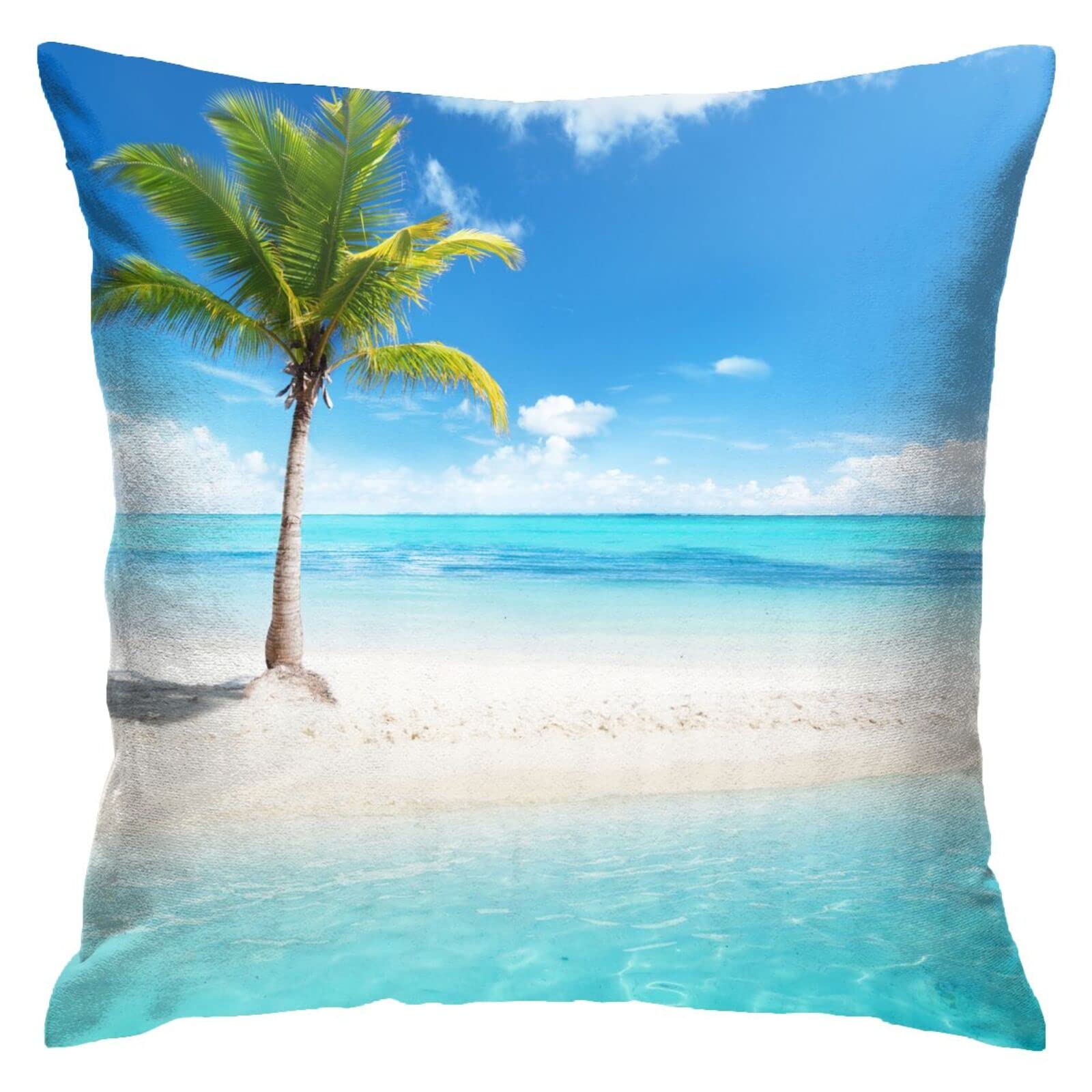 ヤシの木とBEACH!の枕カバー Amazon.co.jp: 枕カバー クッションカバー 18X18inch 島のヤシの木