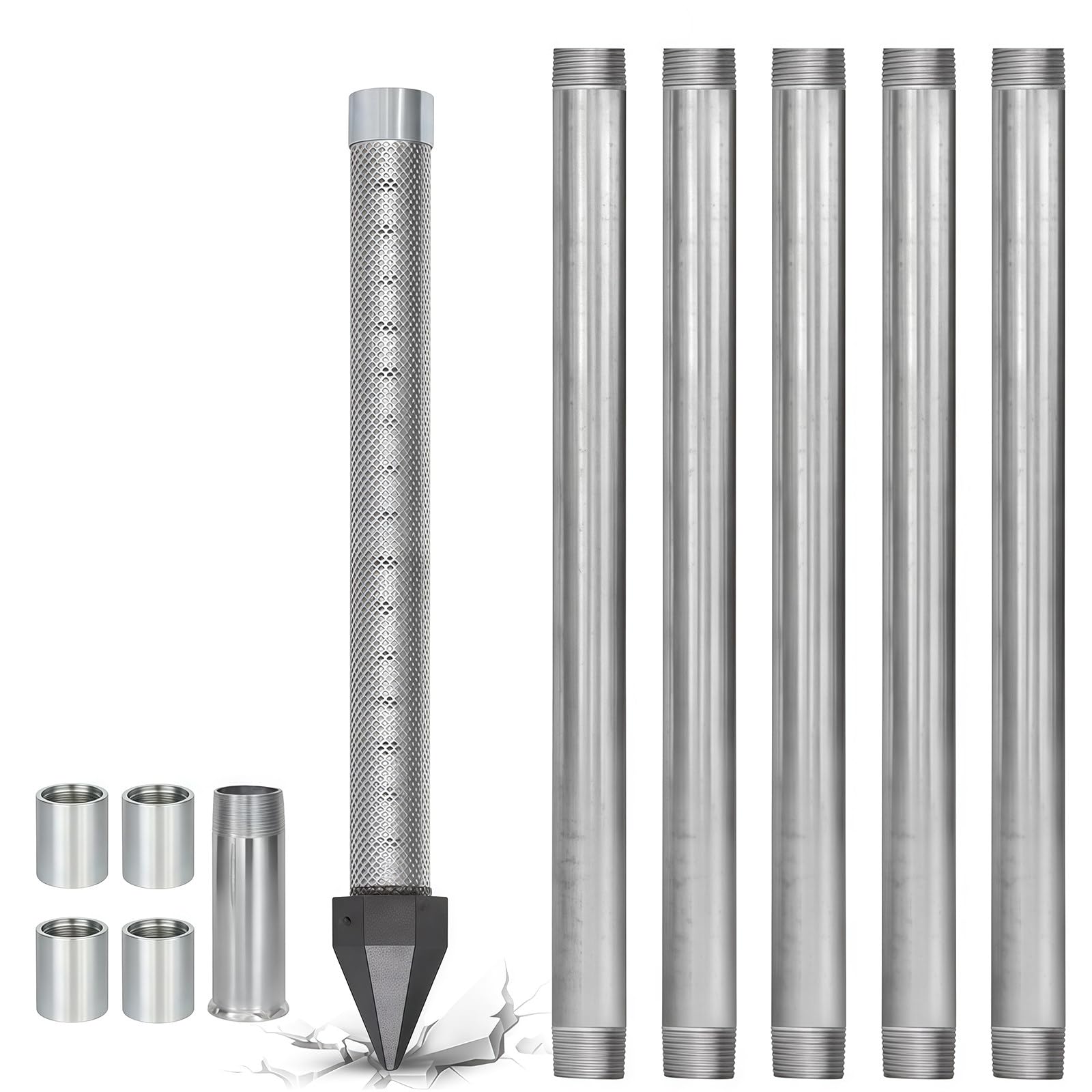 Bangbangji Multicolor Well Drive Point Kit, 1-1/4 Inch, For Shallow Wells 5+1Kit-6M