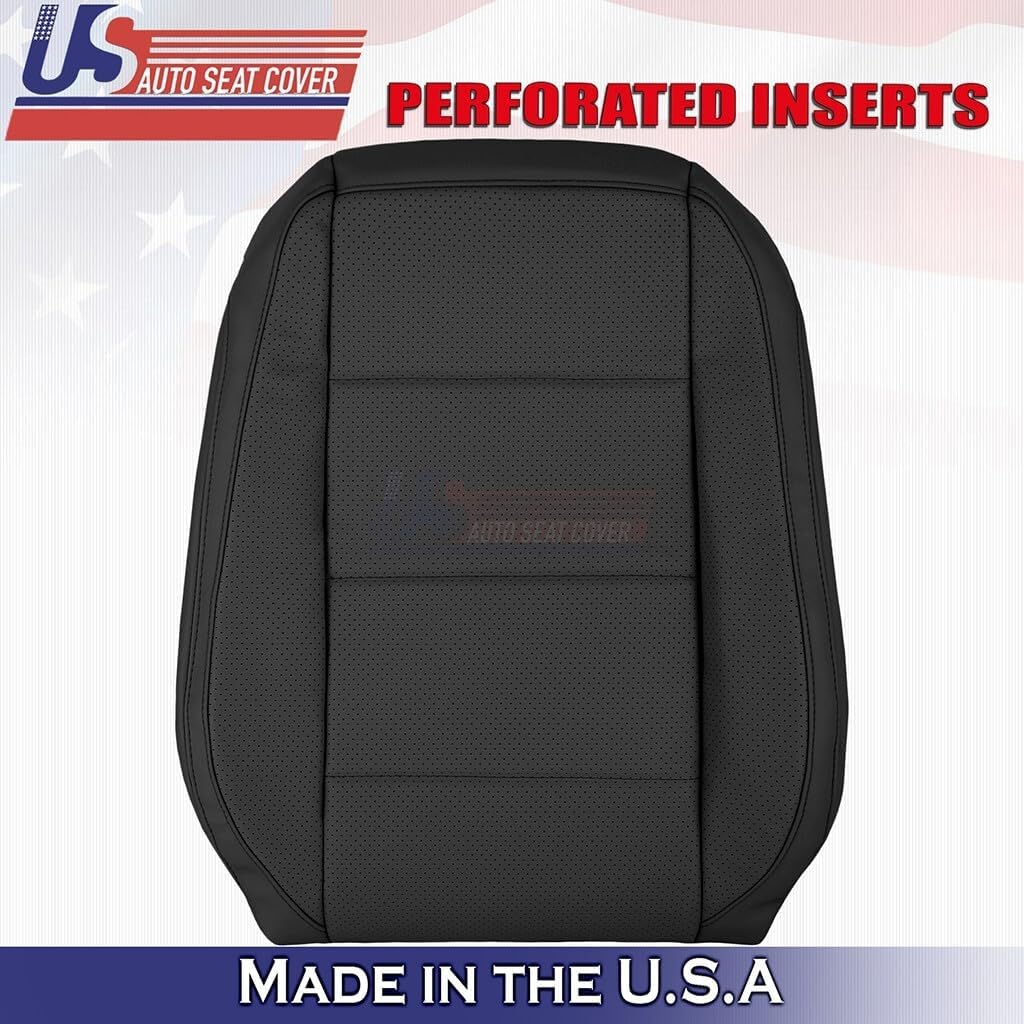 2006-2010 fits Volkswagen Jetta Driver Top & Bottom Leather Seat Cover Black