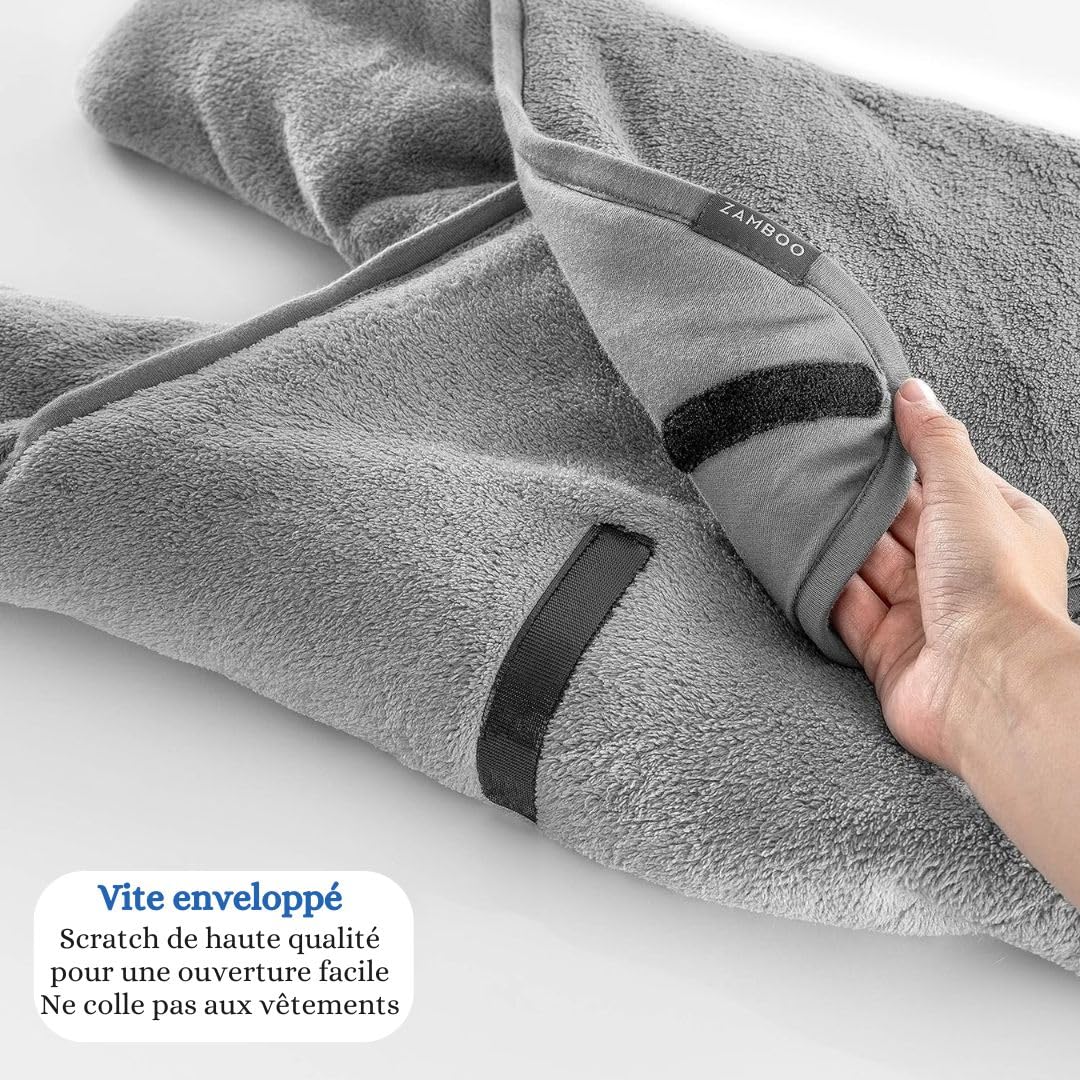 Zamboo Couverture Enveloppante Bébé avec Pieds, Nid d'ange Bebe Hiver Polaire pour Sièges-Auto (Convient Bébé Confort, Cybex, Römer), avec Sac - Gris