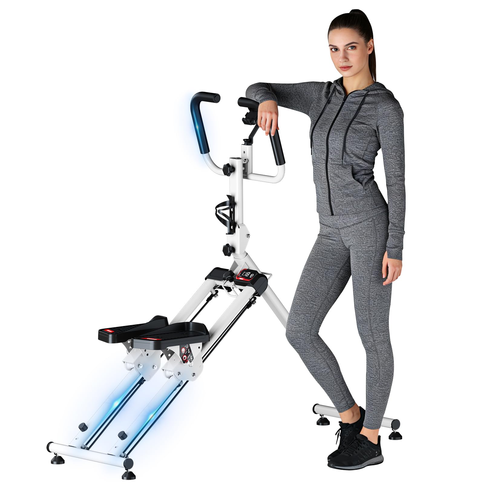 TODO Stepper schodowy do ćwiczeń w domu z 3 Trybami Treningu, kompaktowy składany pionowa maszyna wspinaczkowa, wyświetlaczem LCD, nośności 150kg