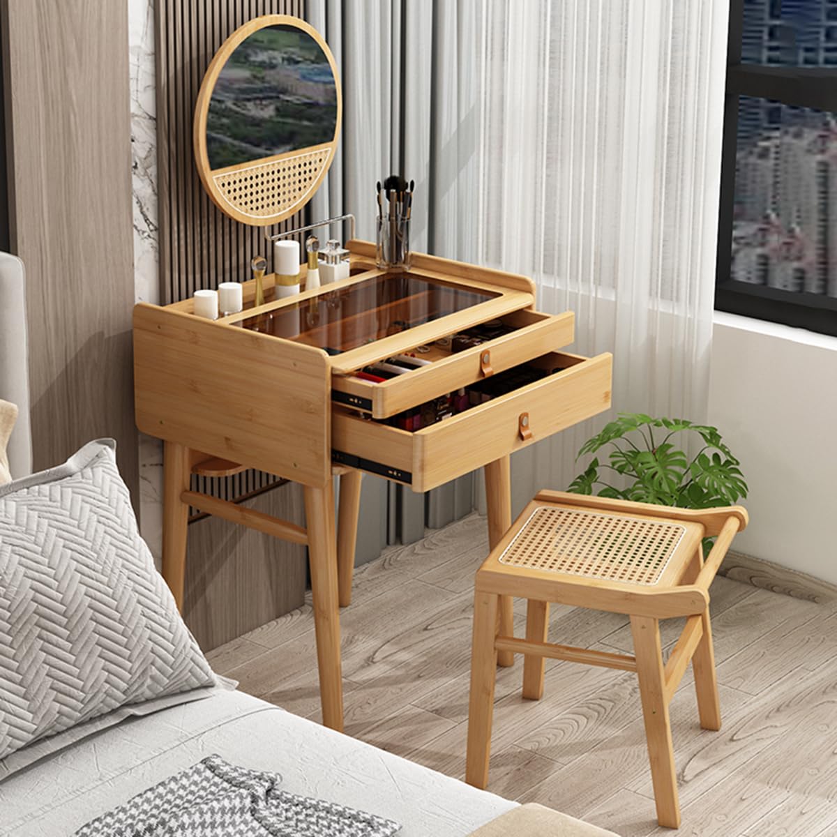 HLFMVWE Specchi per la parete Specchio rettangolare Rustico con cornice in legno Specchio Appeso Vintage per camera da letto bagno soggiorno decorazione da parete Large 30 x 40 cm