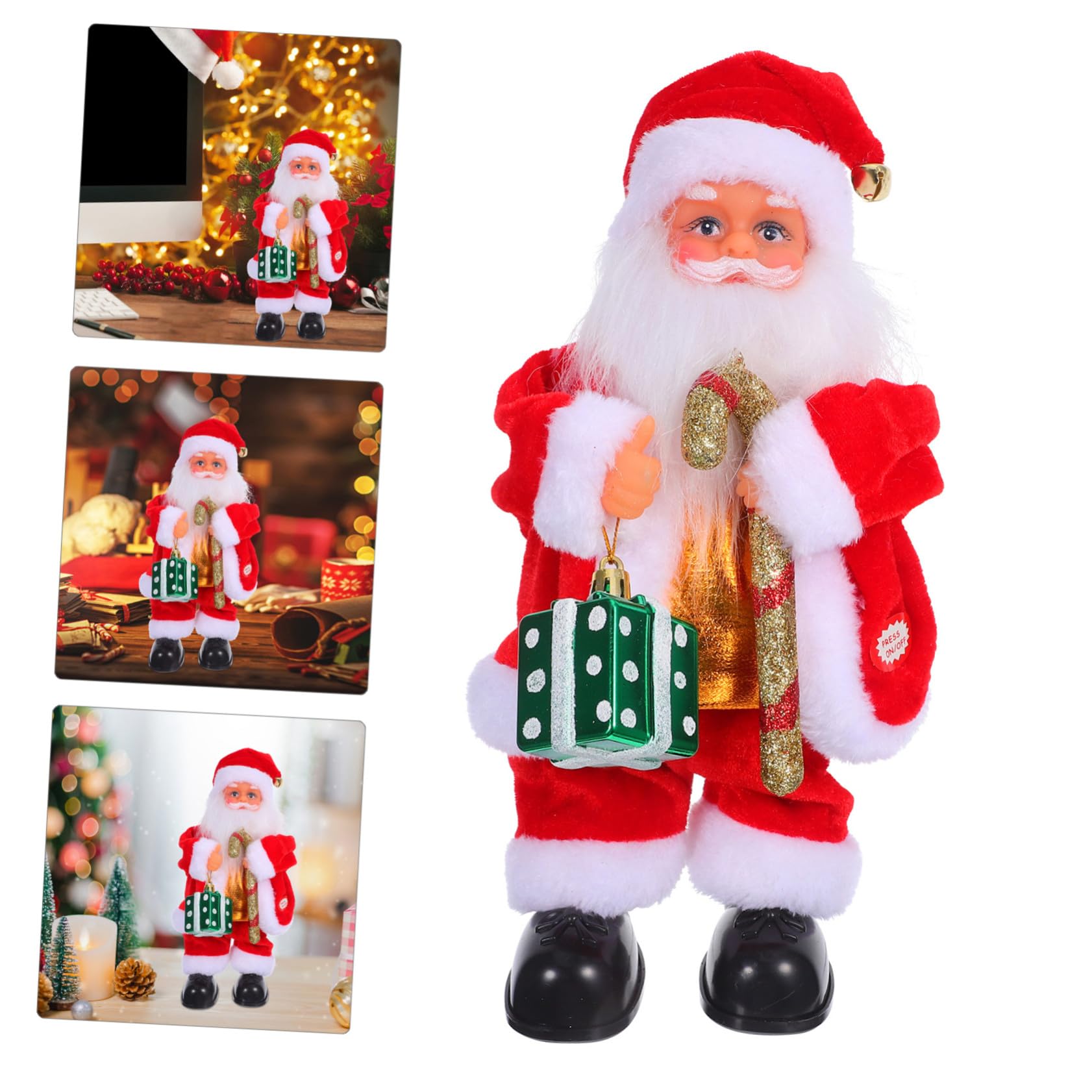 YARNOW Juguete de Papá Noel Eléctrico Musical Adorno Navideño Decorativo Juguete para Fiestas Infantiles y Celebraciones Festivas