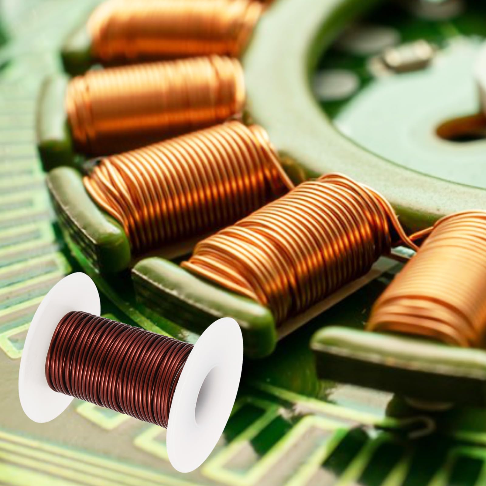 sourcing map Magnetdraht, 16 AWG, Kupferlackdraht, 16 Gauge, 57 g, magnetischer Spulendraht für Transformator, Motor, Elektro, 180 C, Dunkelbraun
