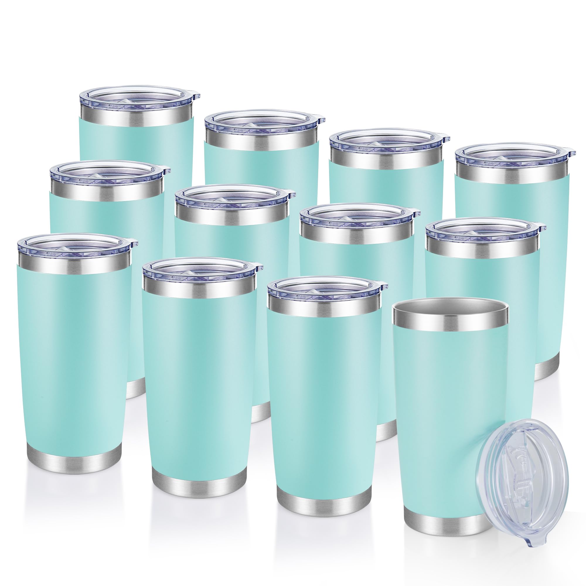 Cool Yoleb 20 oz Tumblers Bulk Stainless Steel Tumbler with Lid Double Wall Vacuum Insulated Coffee Mug 20oz Powder Coated Cup for Hot and Cold Drinks
