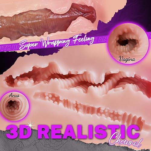 Miniatura 7 de TIVINO Muñecas sexuales vibratorias masculinas masturbadoras con 10 vibraciones, muñeca sexual de torso de 4 libras, juguetes sexuales para hombres,