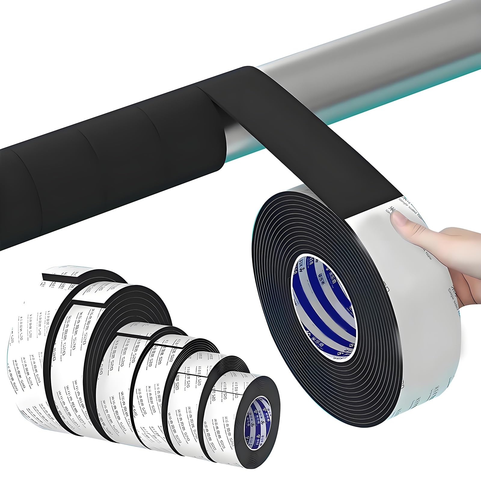 Isolante per Tubature Cotone Ignifugo Resistente Alle Alte Temperature, Utomhus Frostskyddsisoleringsrör Casa e Impianti Esterni Palestra(500*3*0.3cm)