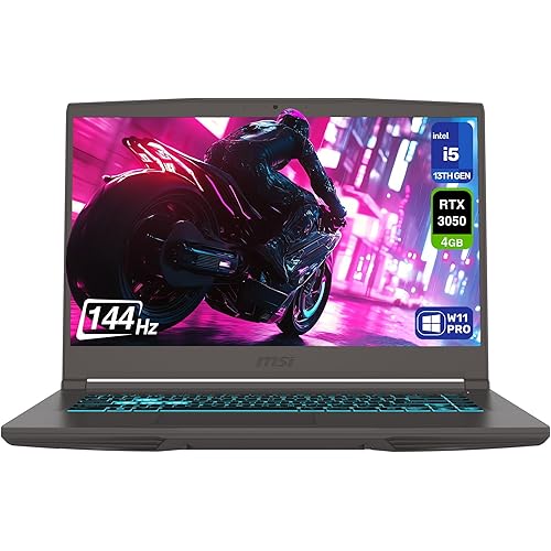 msi Thin 15 Gaming Laptop, Intel i5-13420H, 32 GB DDR4 RAM, 1 TB PCIe SSD, 15.6" FHD (1920x1080) 144Hz Display, Nvidia G-Force RTX 3050, Backlit Keyboard, W11 Pro, Cosmos Gray