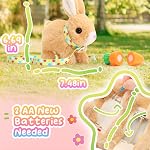 Tagitary Plush Toys Bunny Electronic Toy with Sounds,Wiggling Ears,Hopping,Twitching Mouth and Nose, Interactive Rabbit Toy for Kids with Leash,Easter Christmas Birthday Gift for Toddlers Kids