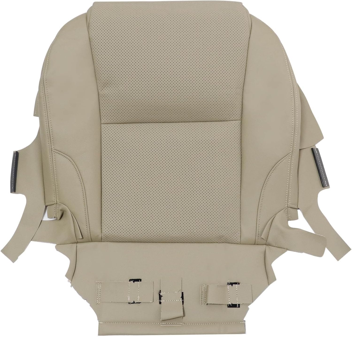 SecosAutoparts Tan Front Driver & Passenger Side Bottom & Top Lean Back Perforated Leather Replacement Seat Covers Compatible with Lexus IS250 IS350 2006 2007 2008 2009 2010 2011 2012 2013